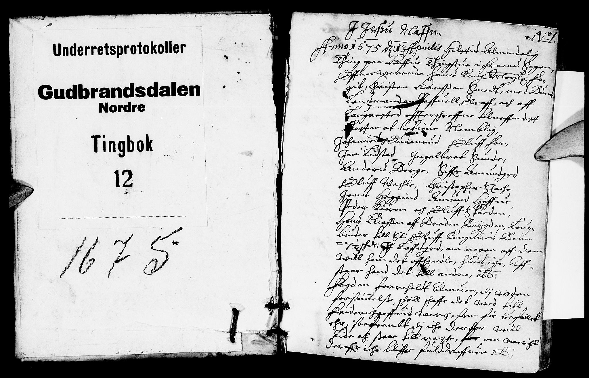 Sorenskriverier i Gudbrandsdalen, SAH/TING-036/G/Gb/Gba/L0012: Tingbok - Nord-Gudbrandsdal, 1675, s. 0b-1a