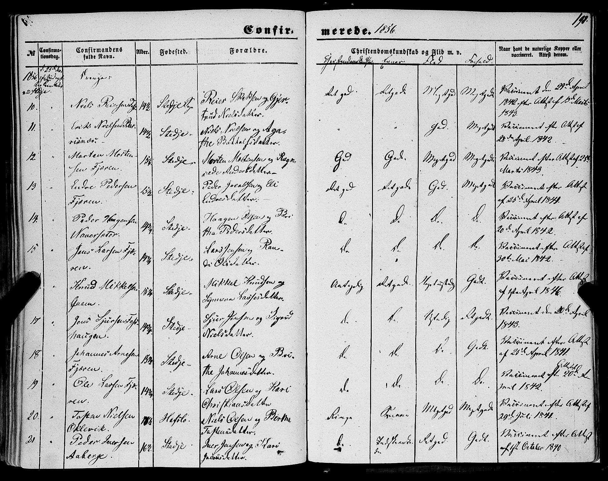 Sogndal sokneprestembete, AV/SAB-A-81301/H/Haa/Haaa/L0012I: Ministerialbok nr. A 12I, 1847-1859, s. 198