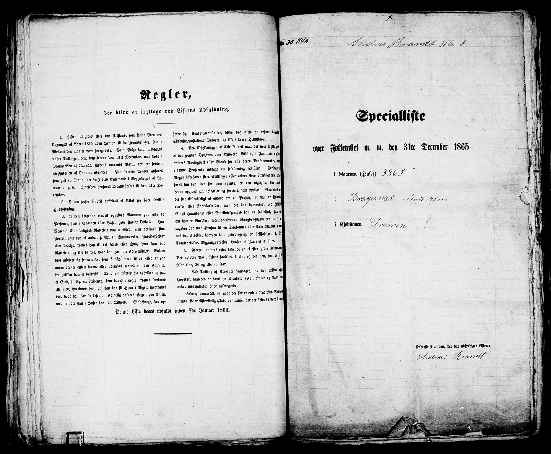 RA, Folketelling 1865 for 0602aB Bragernes prestegjeld i Drammen kjøpstad, 1865, s. 713