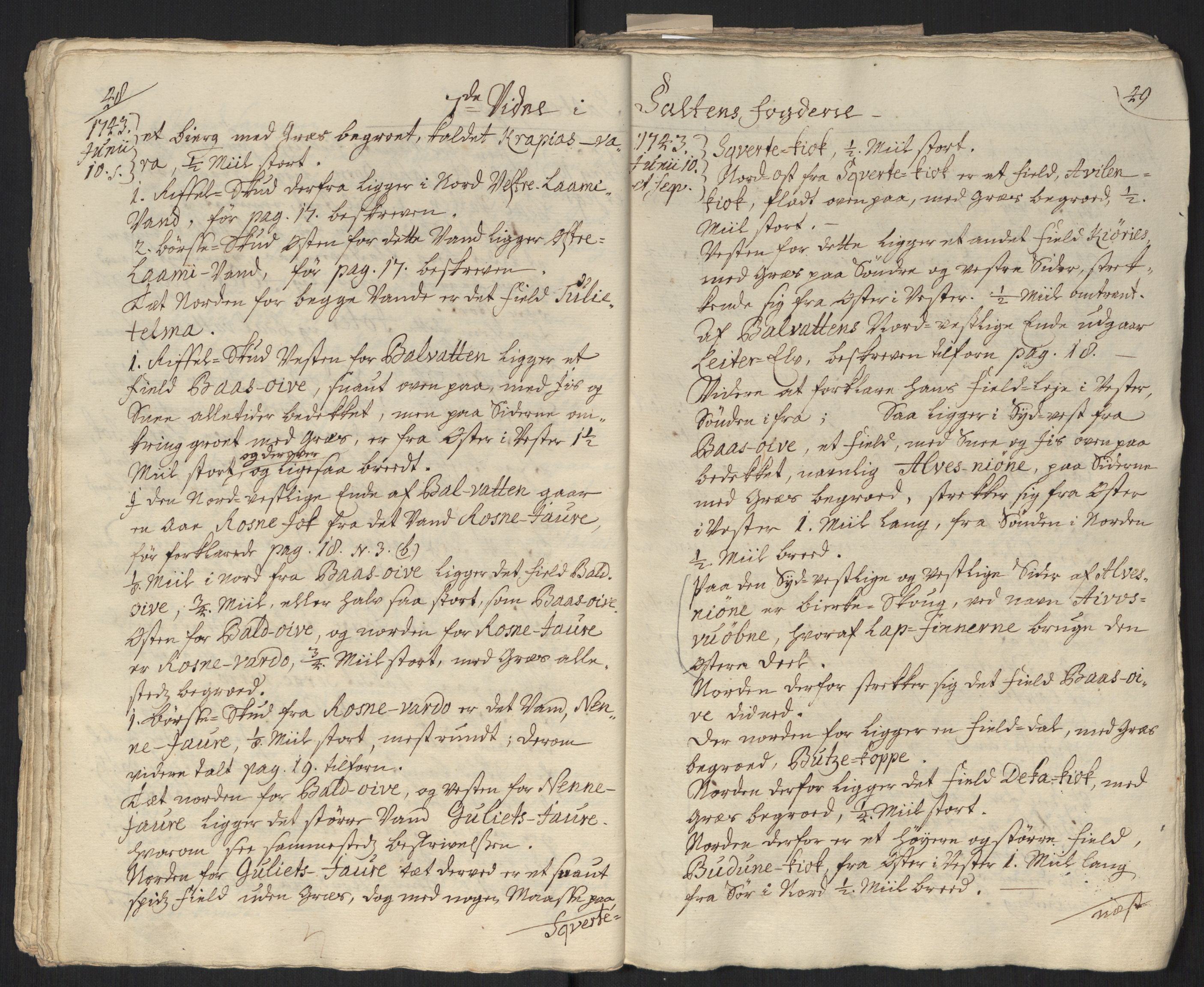 Danske Kanselli, Grensearkivet, AV/RA-EA-4062/F/L0011a/0001: Volum XXIII-XXVIa / Vol. XXIII: Major Schnitlers grenseeksaminasjonsprotokoll, 3. bind, 1743, s. 48-49