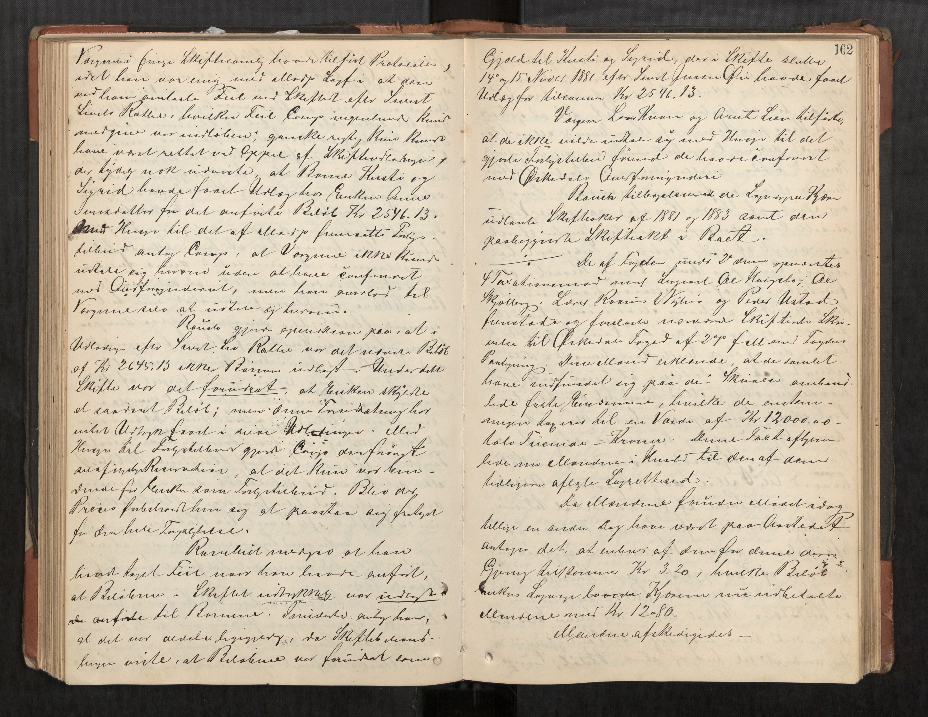 Orkdal sorenskriveri, AV/SAT-A-4169/1/3/3B/L0008: Skiftebehandlingsprotokoll, 1885-1896, s. 162