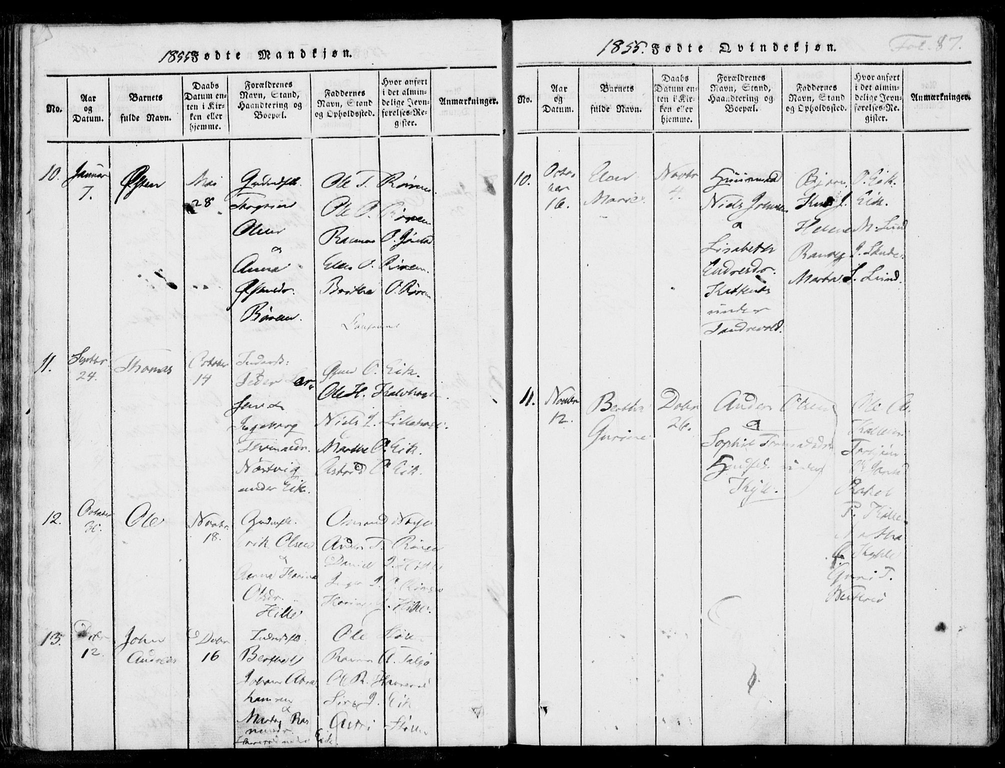 Nedstrand sokneprestkontor, AV/SAST-A-101841/01/IV: Ministerialbok nr. A 7, 1816-1870, s. 87