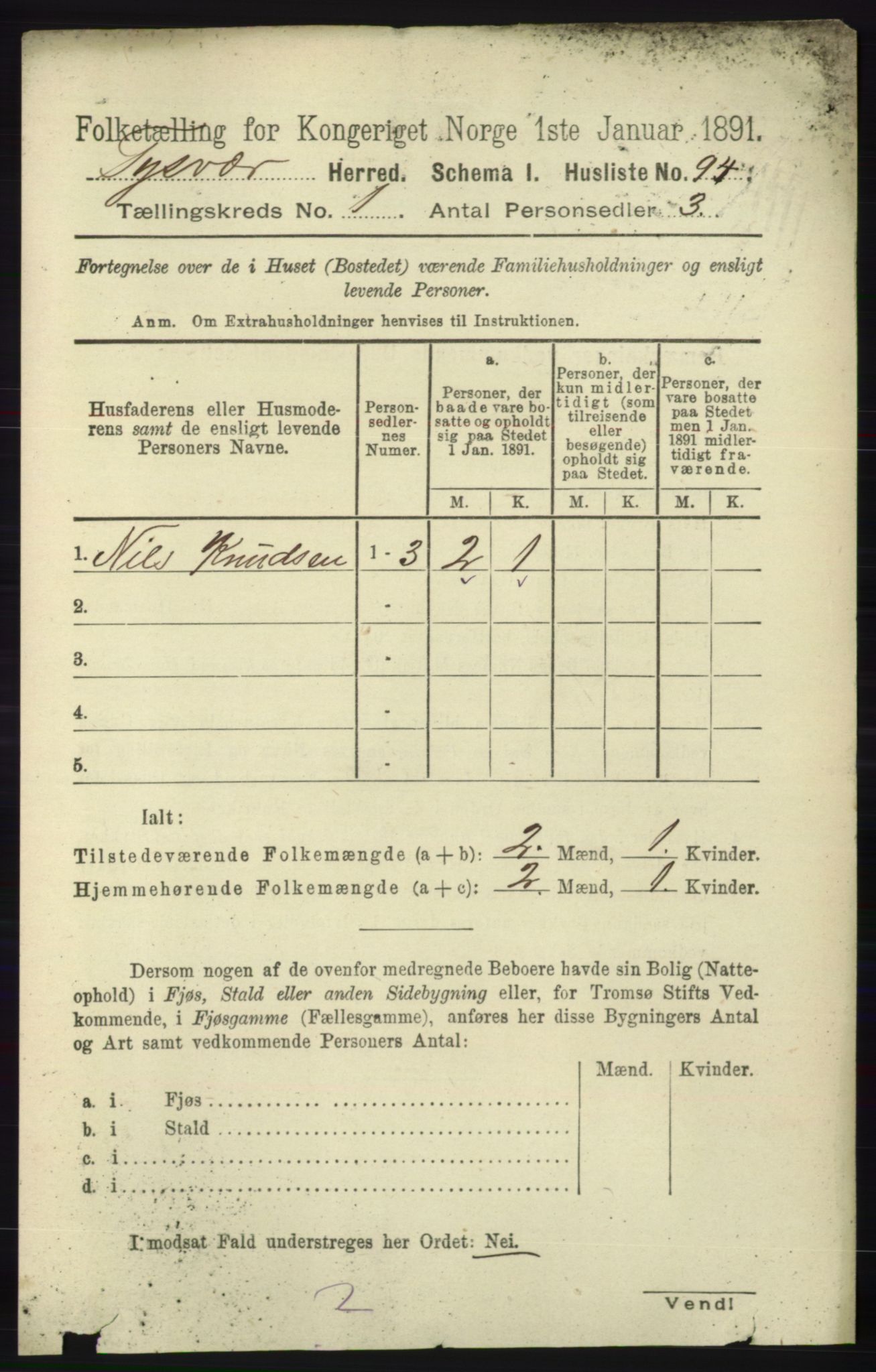 RA, Folketelling 1891 for 1146 Tysvær herred, 1891, s. 113