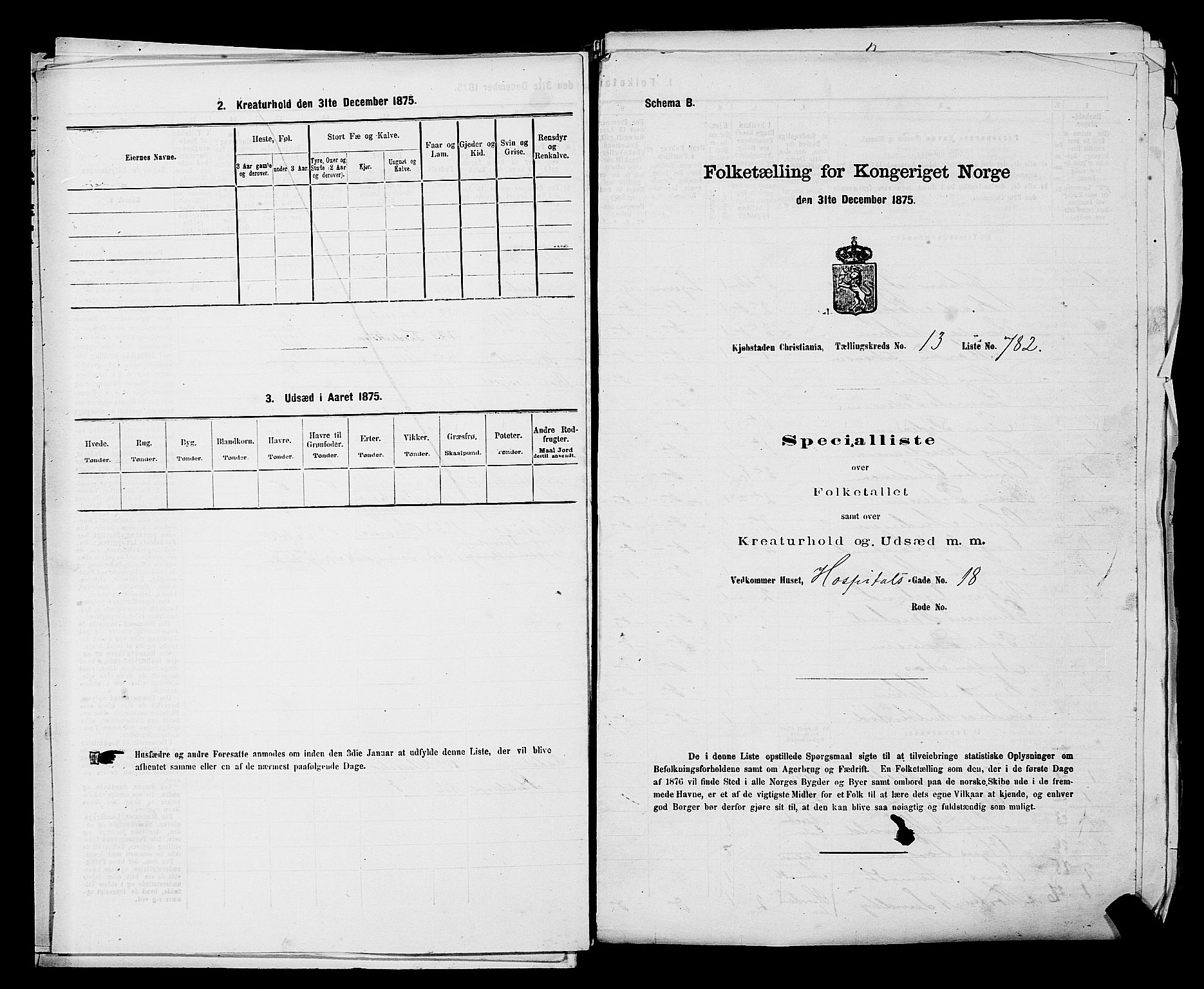 RA, Folketelling 1875 for 0301 Kristiania kjøpstad, 1875, s. 2391