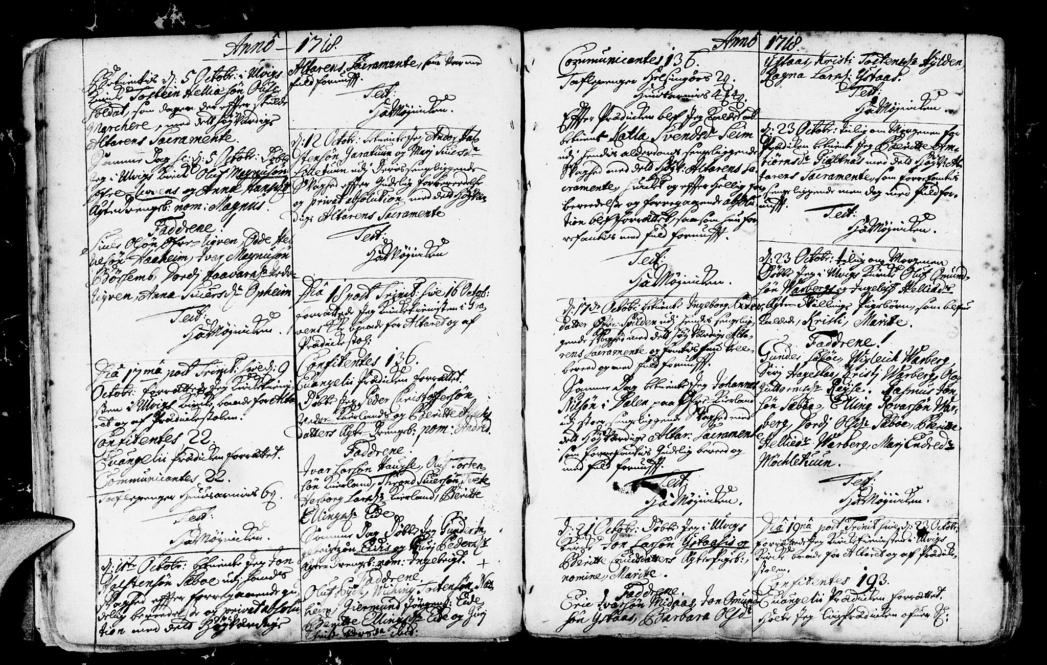 Ulvik sokneprestembete, AV/SAB-A-78801/H/Haa: Ministerialbok nr. A 4, 1718-1725, s. 14