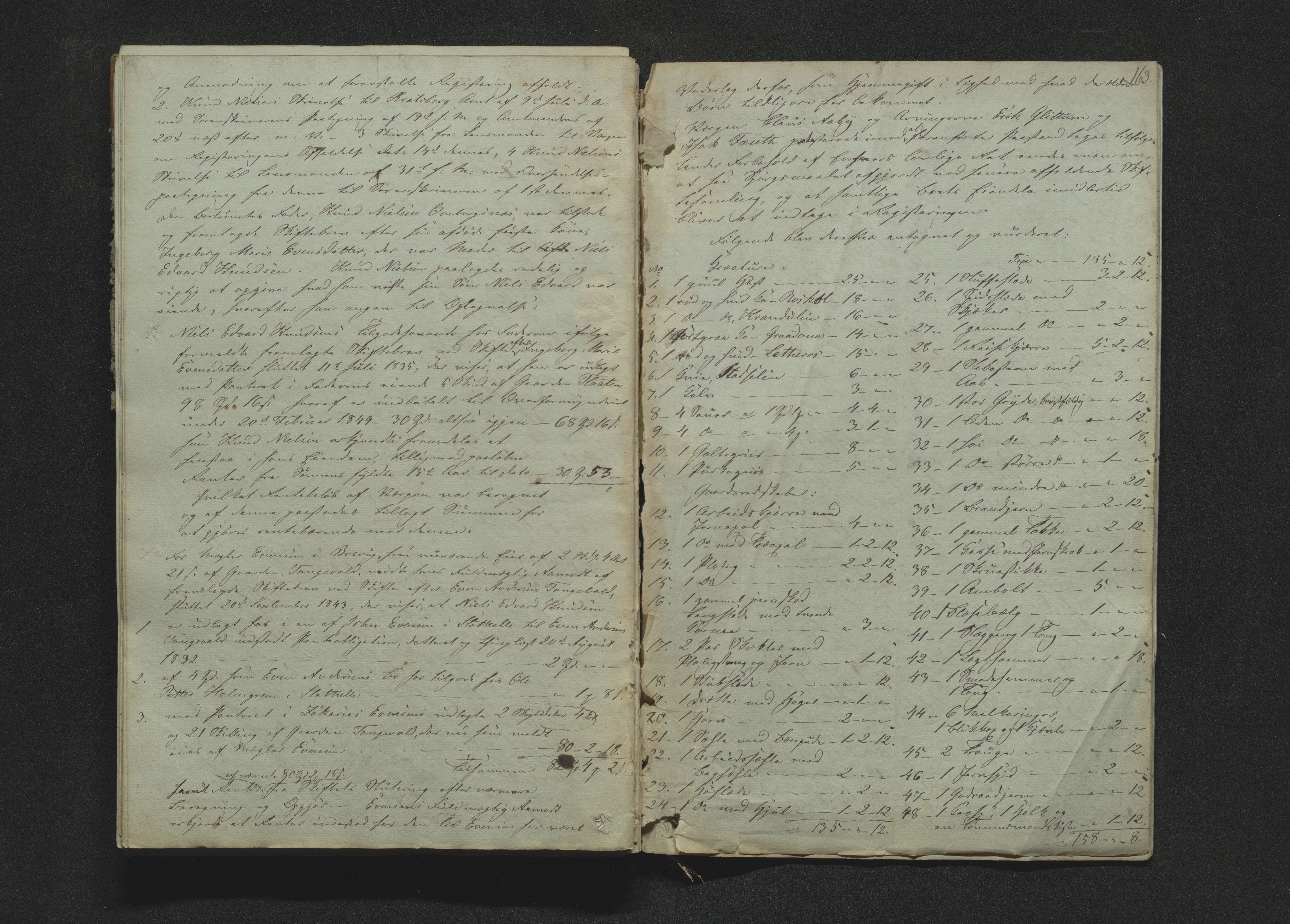 Bamble sorenskriveri, AV/SAKO-A-214/H/Hb/Hbb/Hbbb/L0001/0001: Skifteregisteringsprotokoll  / Skifteregisteringsprotokoll 1, 1847-1860, s. 160-161