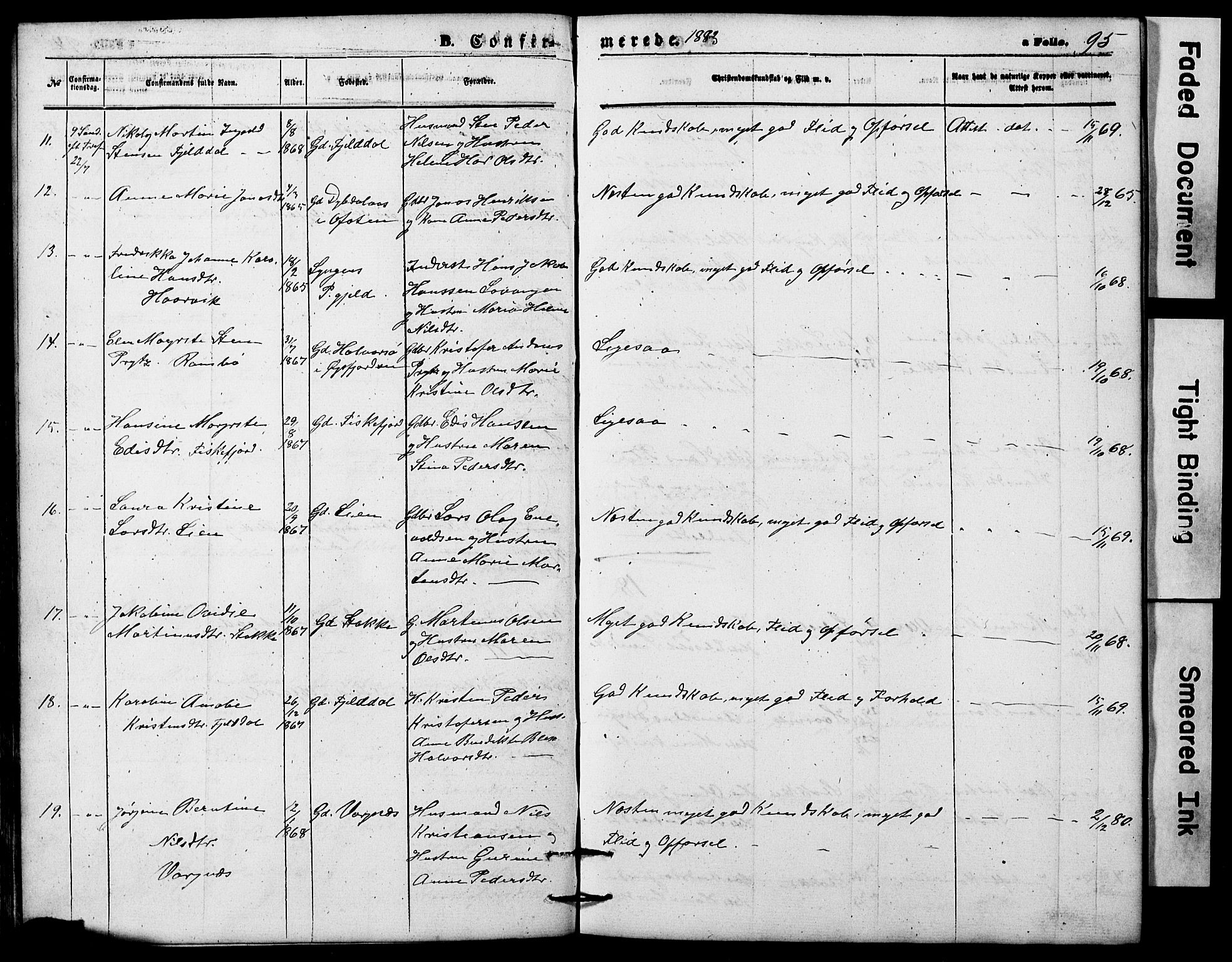 Ministerialprotokoller, klokkerbøker og fødselsregistre - Nordland, AV/SAT-A-1459/865/L0930: Klokkerbok nr. 865C02, 1866-1884, s. 95