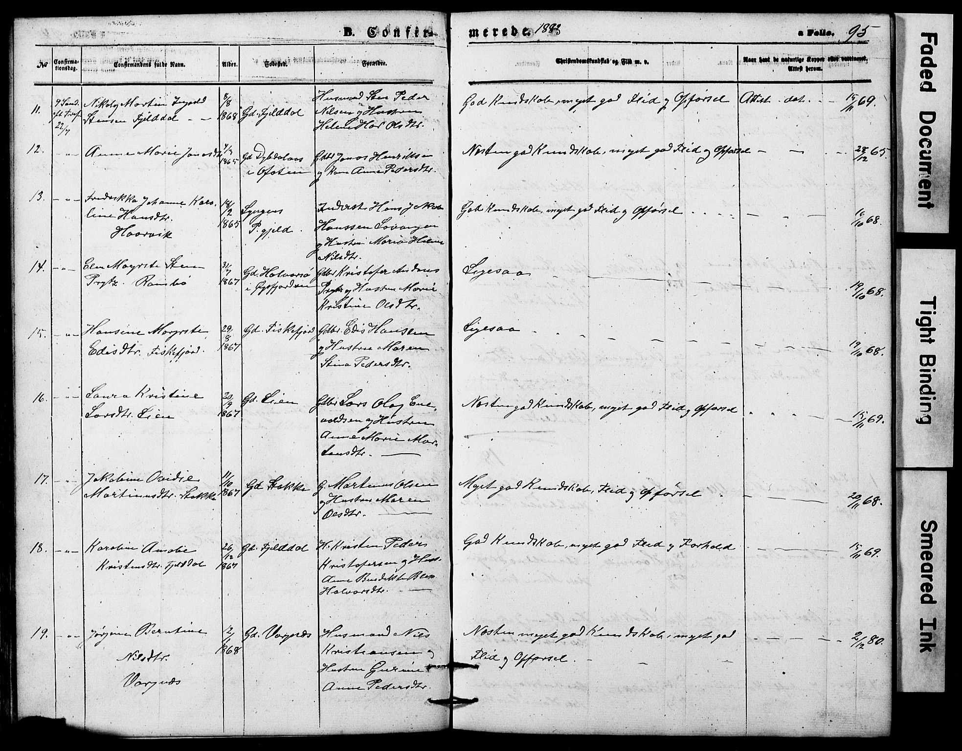 Ministerialprotokoller, klokkerbøker og fødselsregistre - Nordland, SAT/A-1459/865/L0930: Klokkerbok nr. 865C02, 1866-1884, s. 95