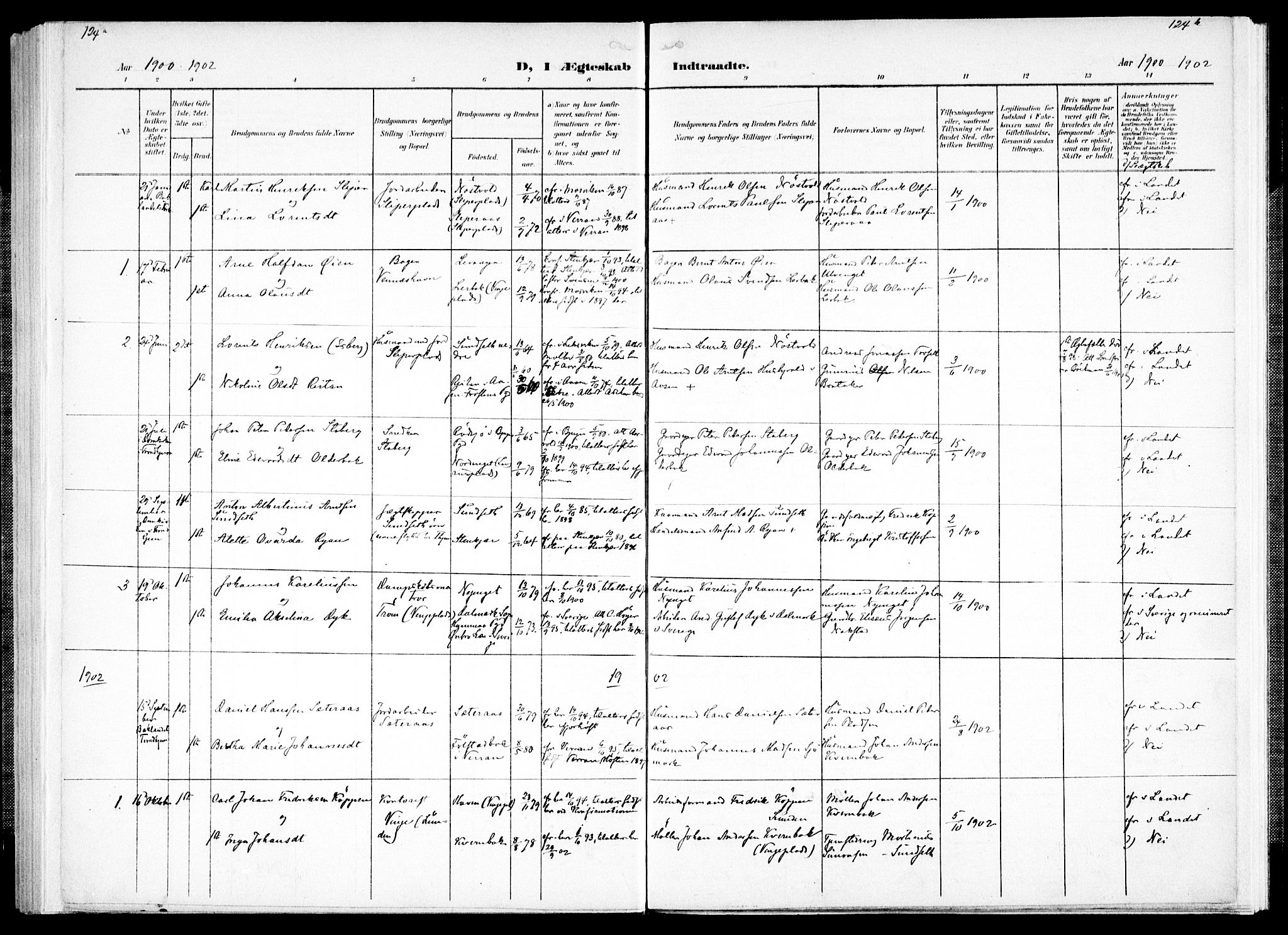 Ministerialprotokoller, klokkerbøker og fødselsregistre - Nord-Trøndelag, AV/SAT-A-1458/733/L0325: Ministerialbok nr. 733A04, 1884-1908, s. 124b