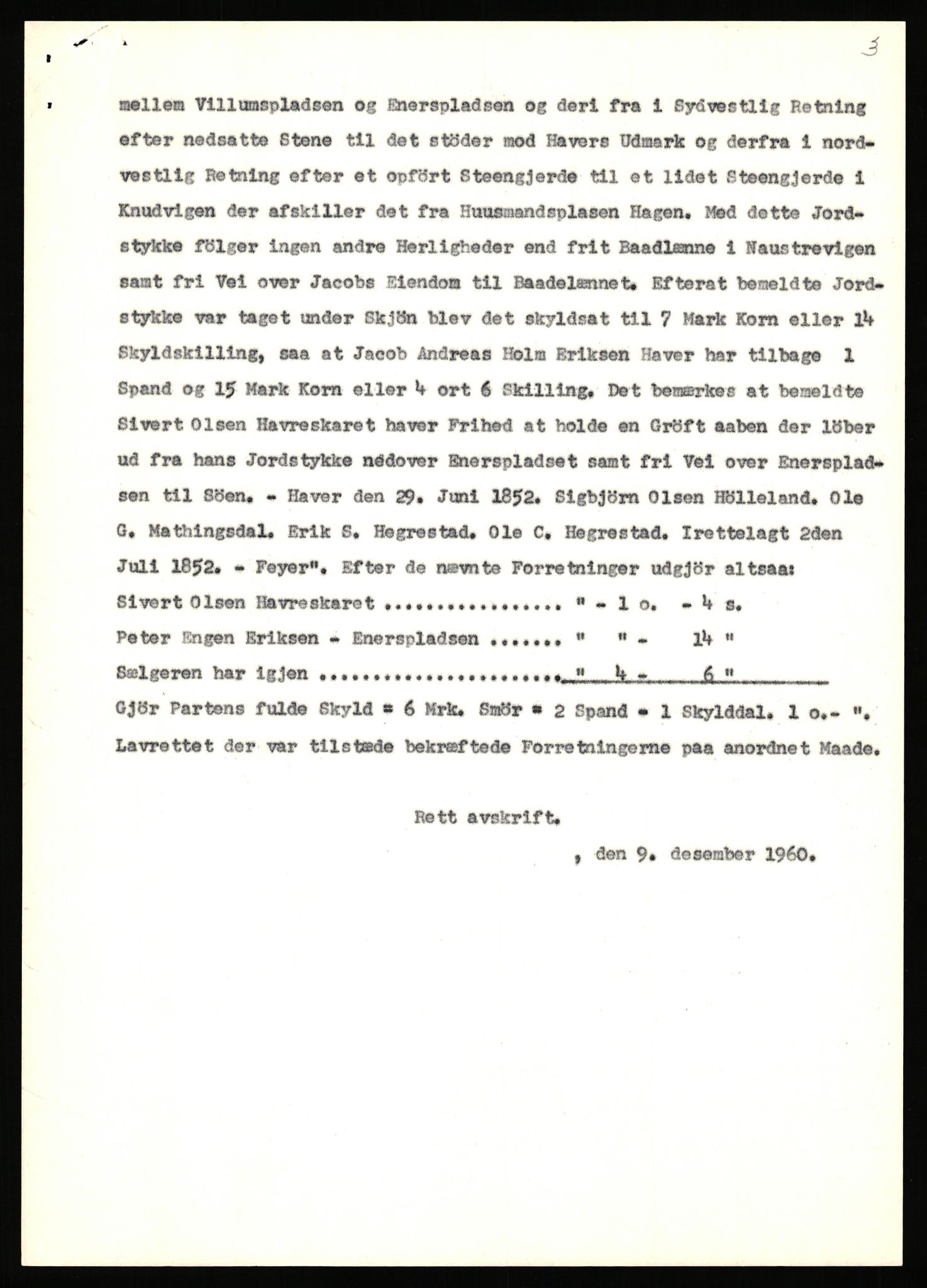 Statsarkivet i Stavanger, SAST/A-101971/03/Y/Yj/L0033: Avskrifter sortert etter gårdsnavn: Hausland - Helgeland i Avaldsnes, 1750-1930, s. 31