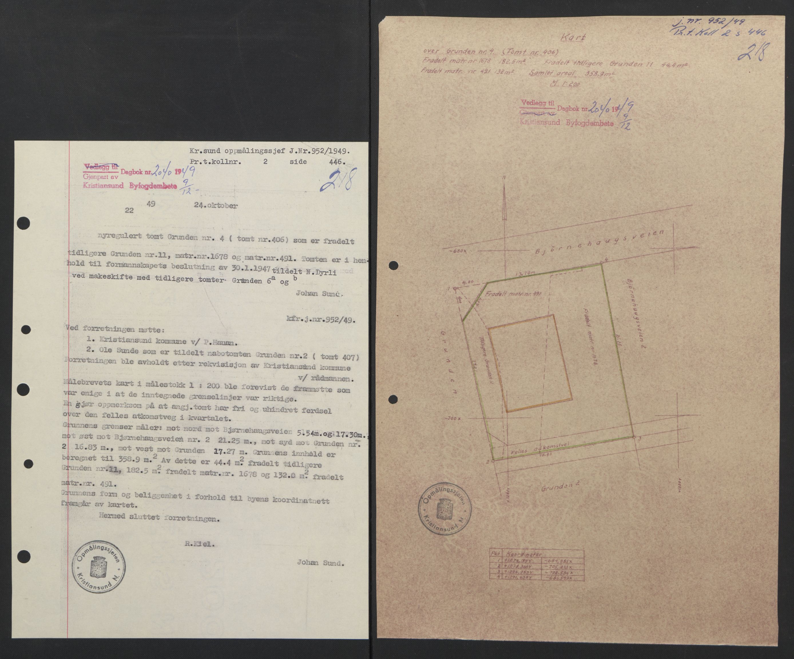 Kristiansund byfogd, AV/SAT-A-4587/A/27: Pantebok nr. 42, 1947-1950, Dagboknr: 2040/1949