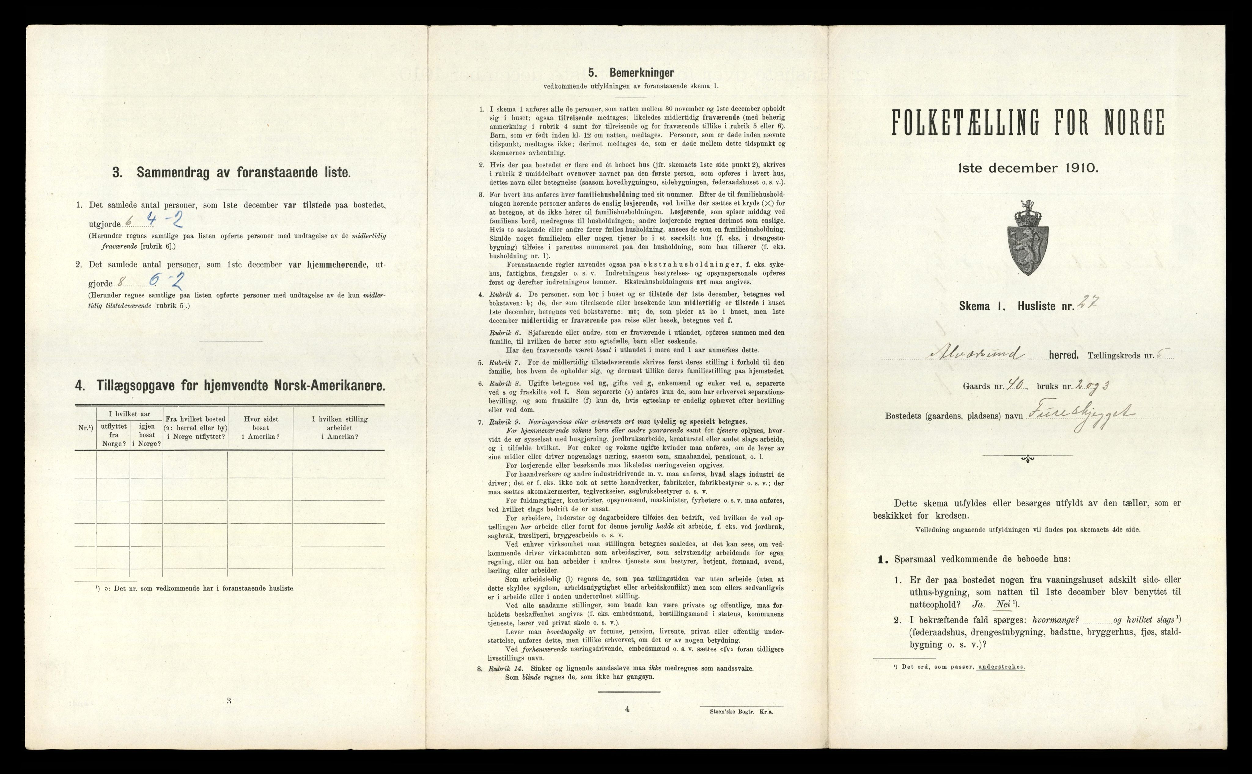RA, Folketelling 1910 for 1257 Alversund herred, 1910, s. 490