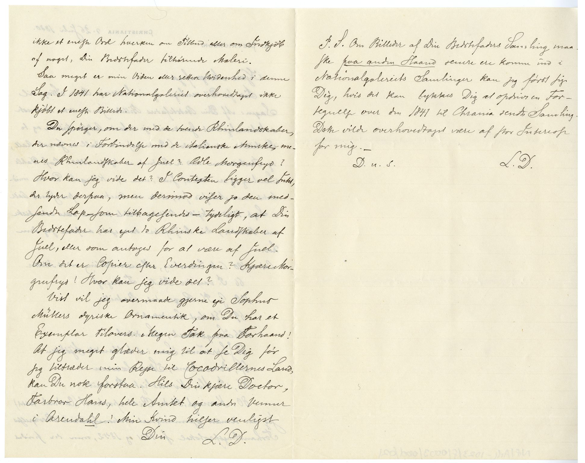 Diderik Maria Aalls brevsamling, NF/Ark-1023/F/L0003: D.M. Aalls brevsamling. D - G, 1797-1889, s. 36