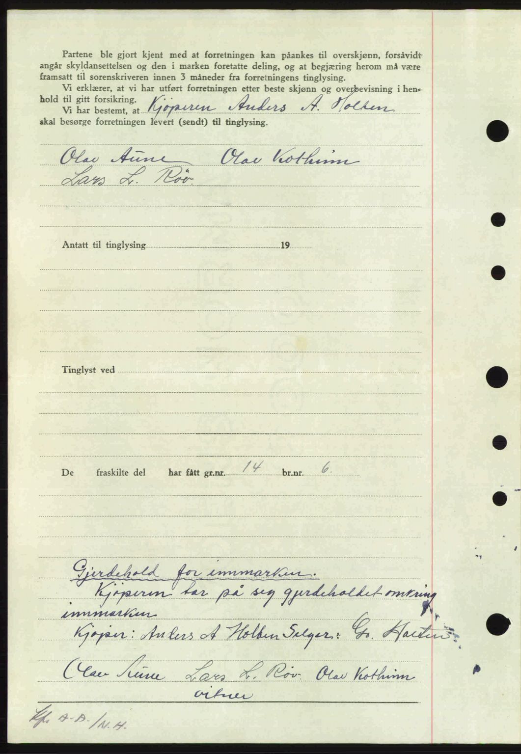 Nordmøre sorenskriveri, AV/SAT-A-4132/1/2/2Ca: Pantebok nr. A103, 1946-1947, Dagboknr: 183/1947