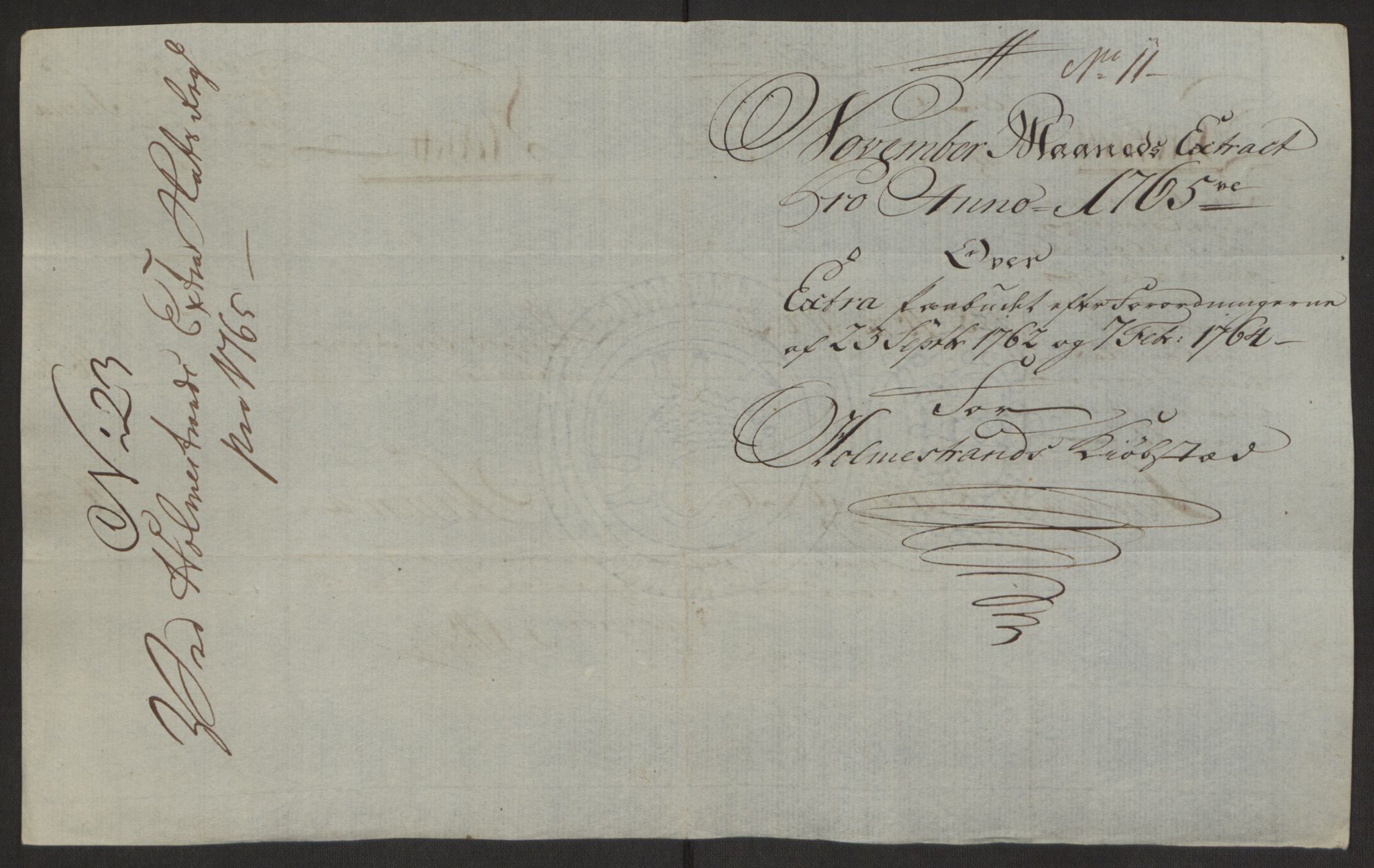 Rentekammeret inntil 1814, Reviderte regnskaper, Byregnskaper, AV/RA-EA-4066/R/Rh/L0163/0001: [H4] Kontribusjonsregnskap / Ekstraskatt, Holmestrand, 1762-1772, s. 243