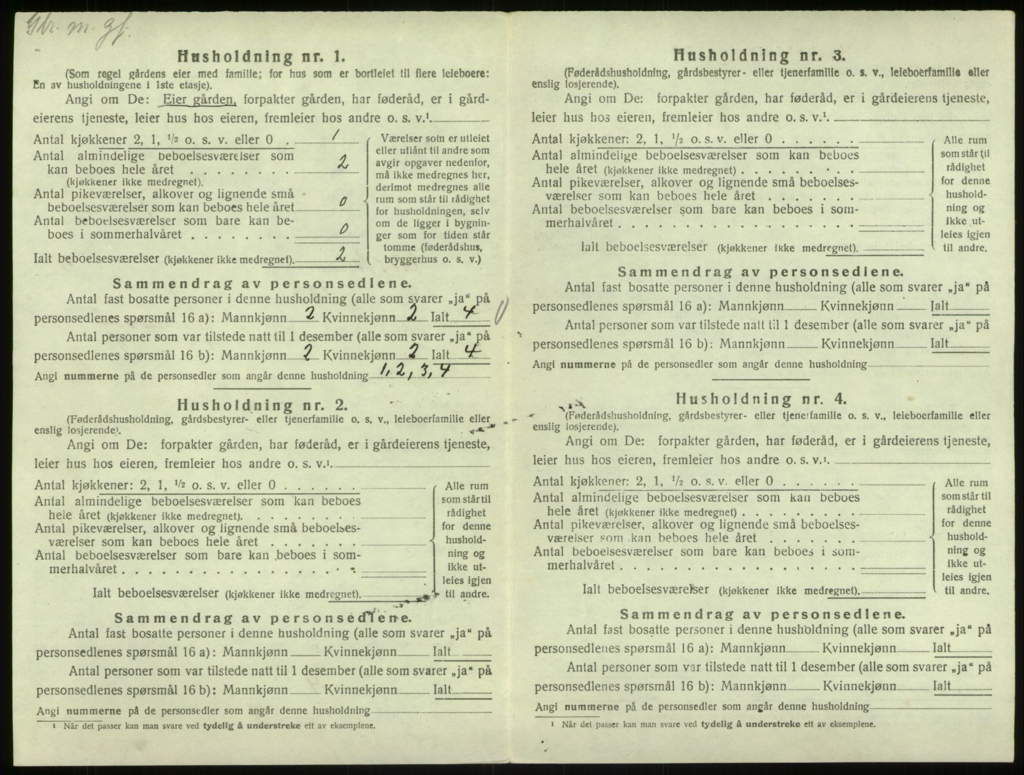 SAB, Folketelling 1920 for 1264 Austrheim herred, 1920, s. 195