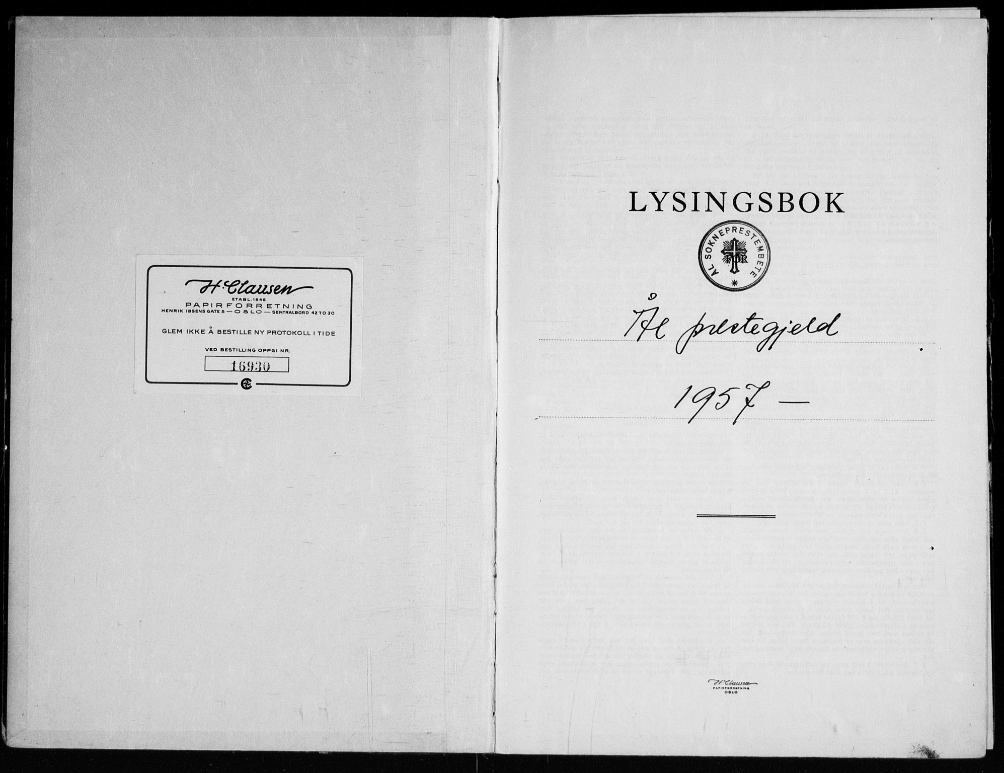Ål kirkebøker, SAKO/A-249/H/Ha/L0002: Lysningsprotokoll nr. 2, 1957-1969