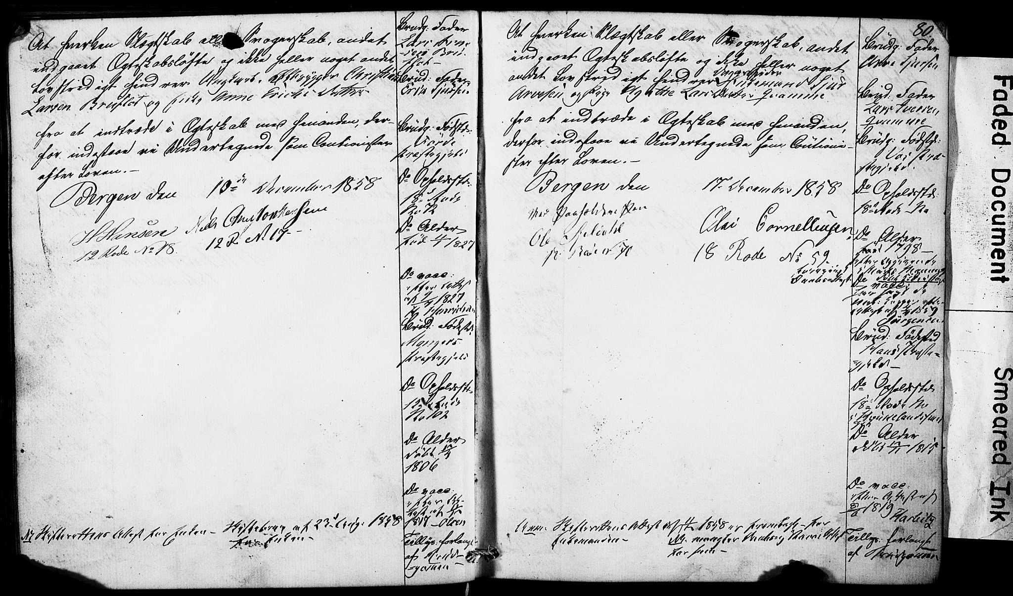 Domkirken sokneprestembete, SAB/A-74801: Forlovererklæringer nr. II.5.5, 1857-1863, s. 80