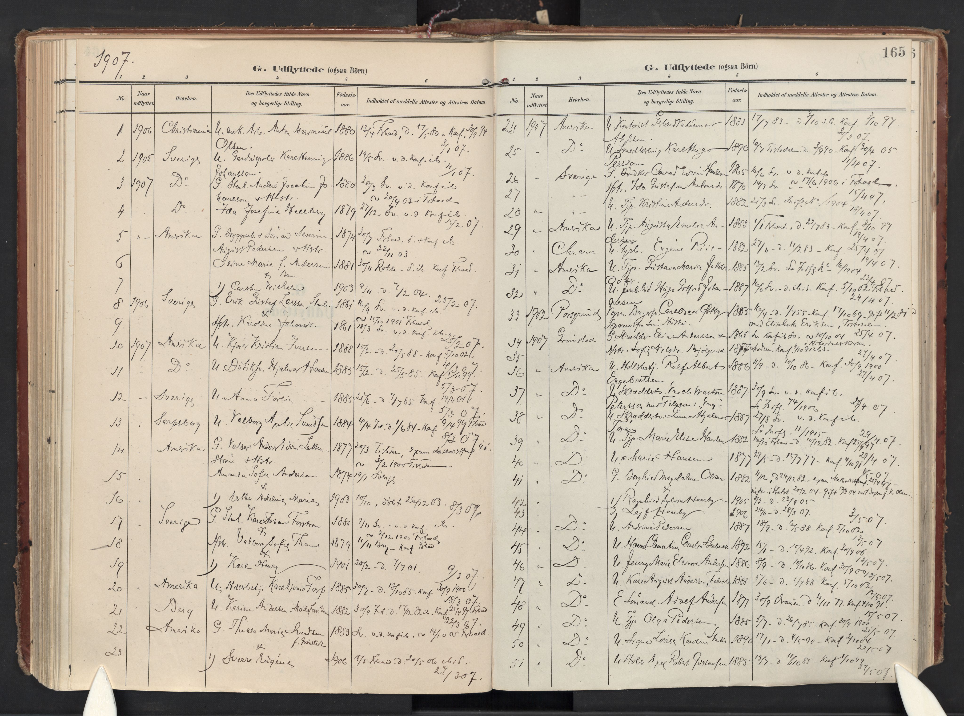 Halden prestekontor Kirkebøker, AV/SAO-A-10909/F/Fa/L0016: Ministerialbok nr. I 16, 1907-1925, s. 165