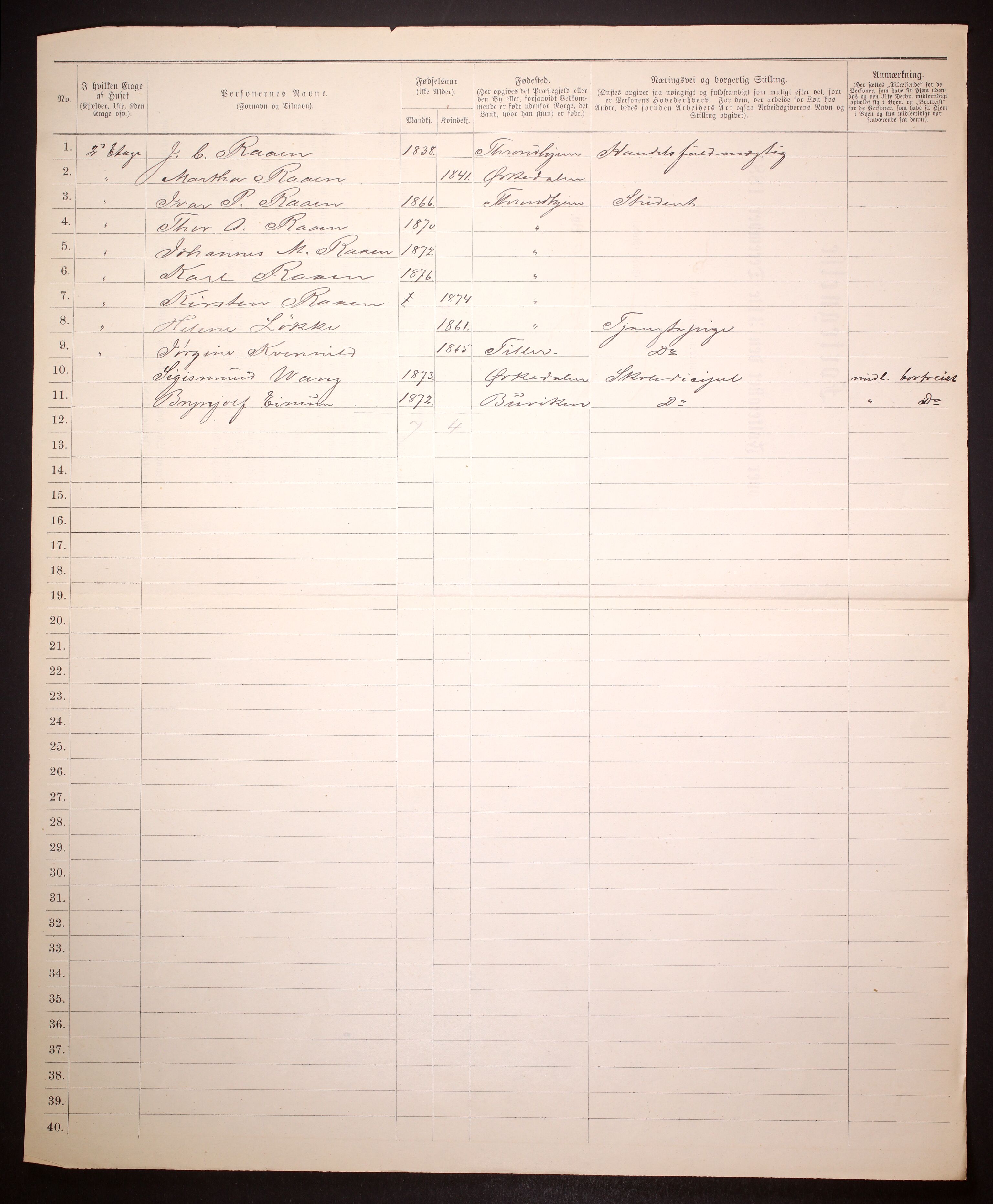 SAT, Folketelling 1885 for 1601 Trondheim kjøpstad, 1885, s. 77