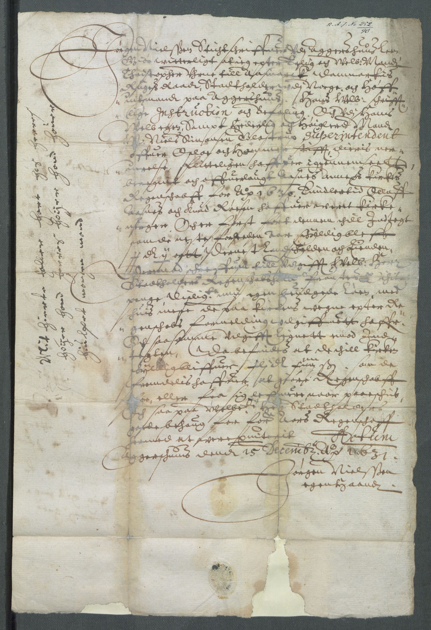 Riksarkivets diplomsamling, RA/EA-5965/F02/L0141: Dokumenter, 1631, s. 25