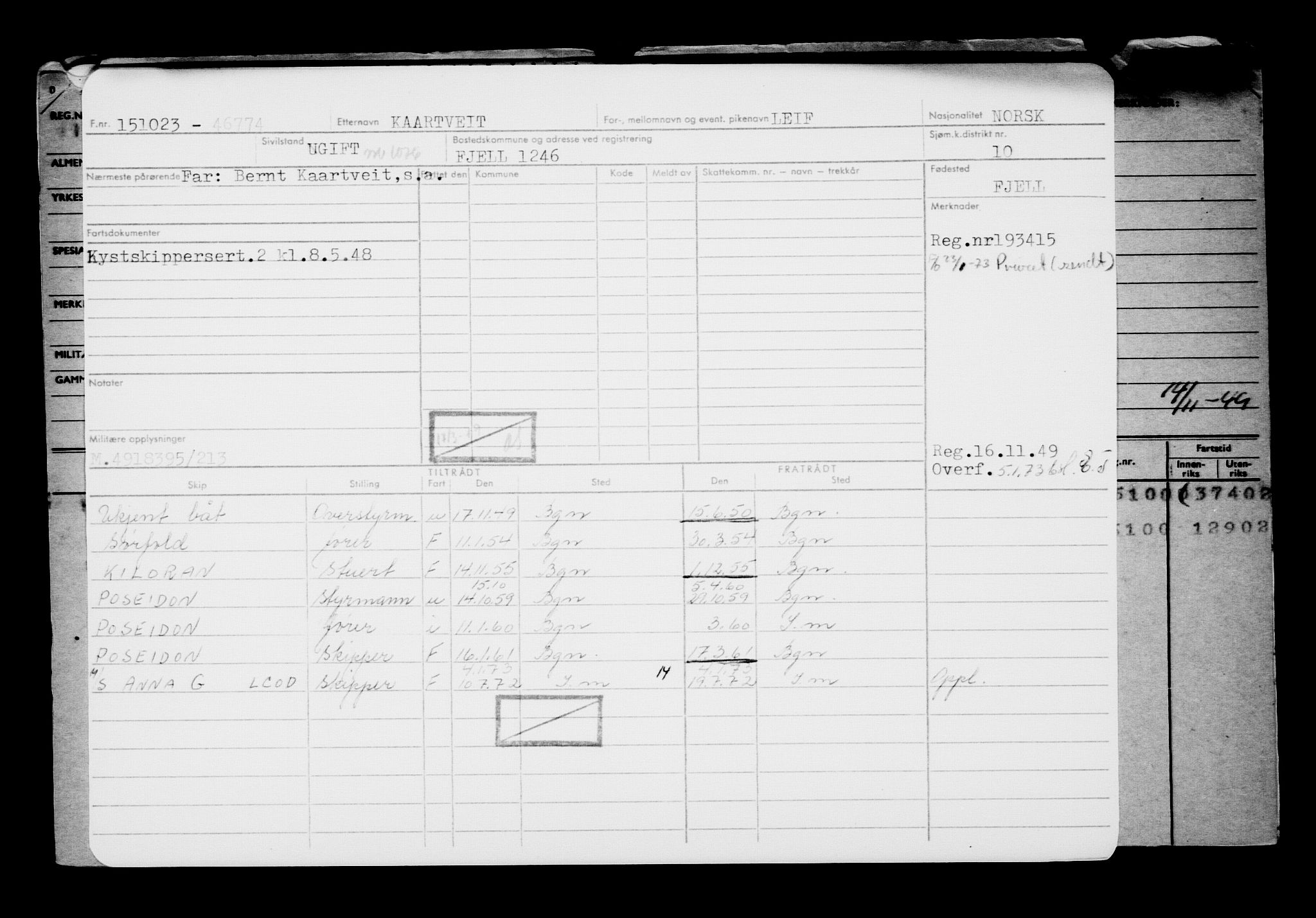 Direktoratet for sjømenn, AV/RA-S-3545/G/Gb/L0224: Hovedkort, 1923, s. 11