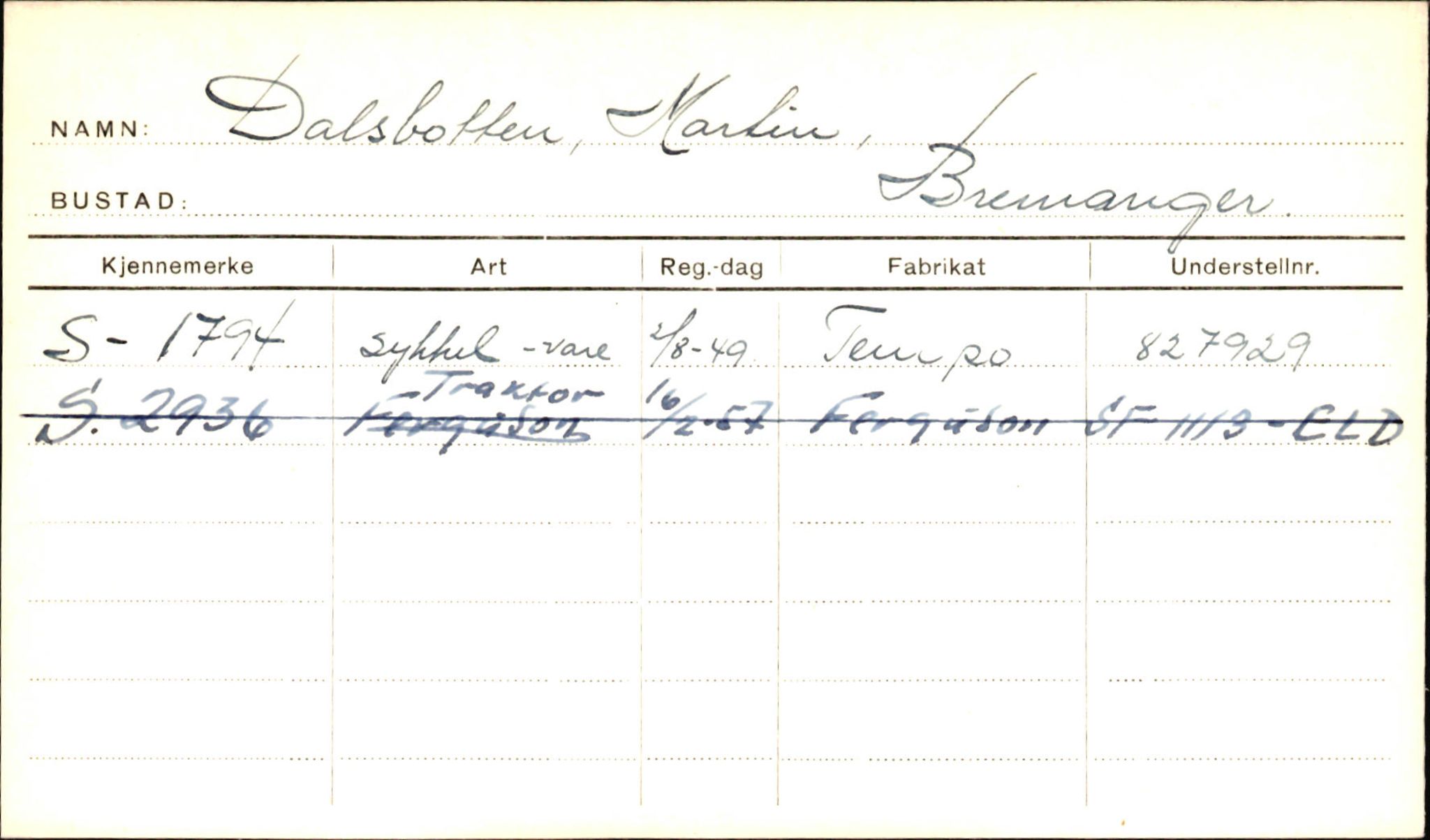 Statens vegvesen, Sogn og Fjordane vegkontor, AV/SAB-A-5301/4/F/L0001C: Eigarregister Fjordane til 1.6.1961, 1930-1961, s. 652
