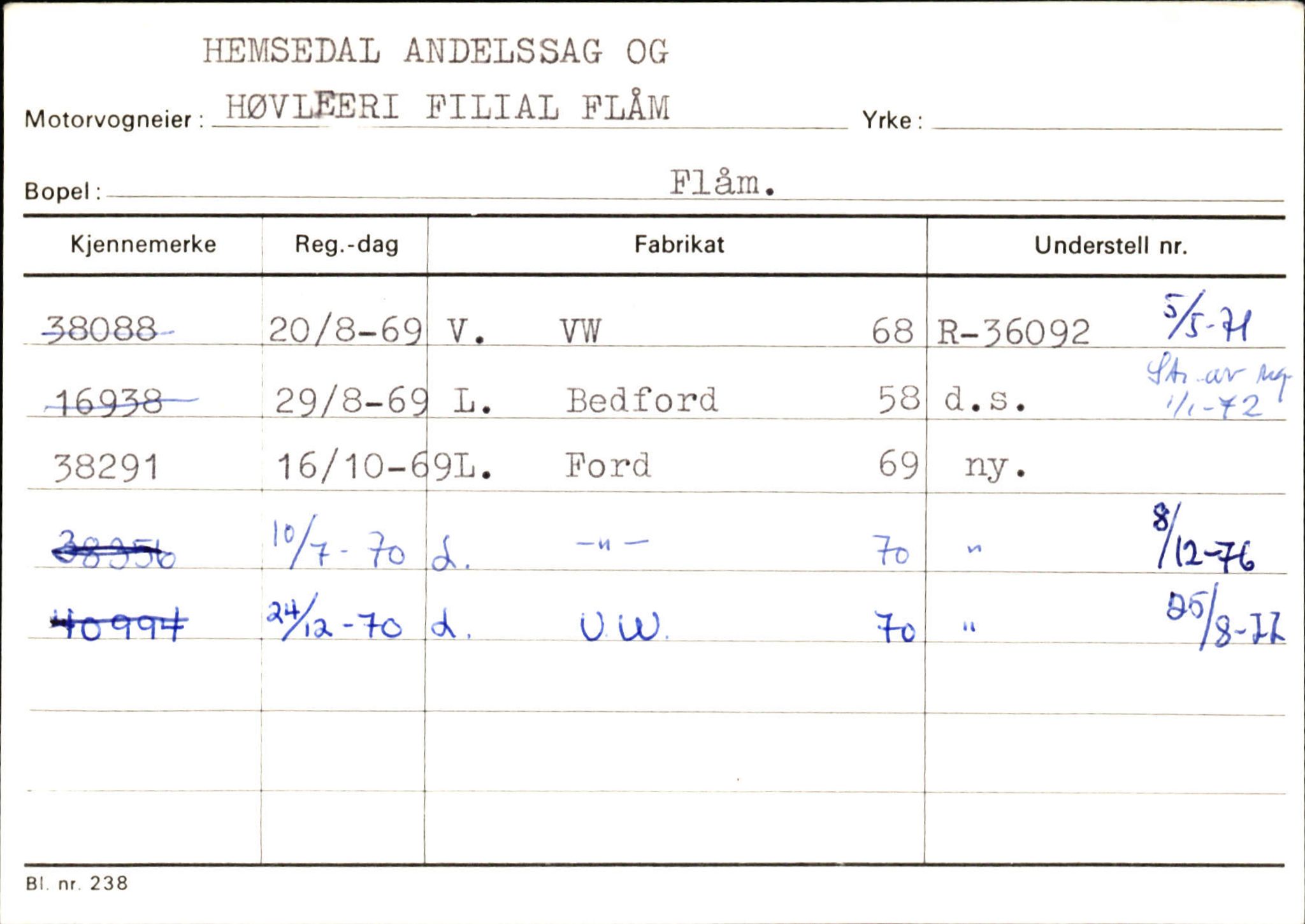Statens vegvesen, Sogn og Fjordane vegkontor, SAB/A-5301/4/F/L0125: Eigarregister Sogndal V-Å. Aurland A-Å. Fjaler A-N, 1945-1975, s. 711