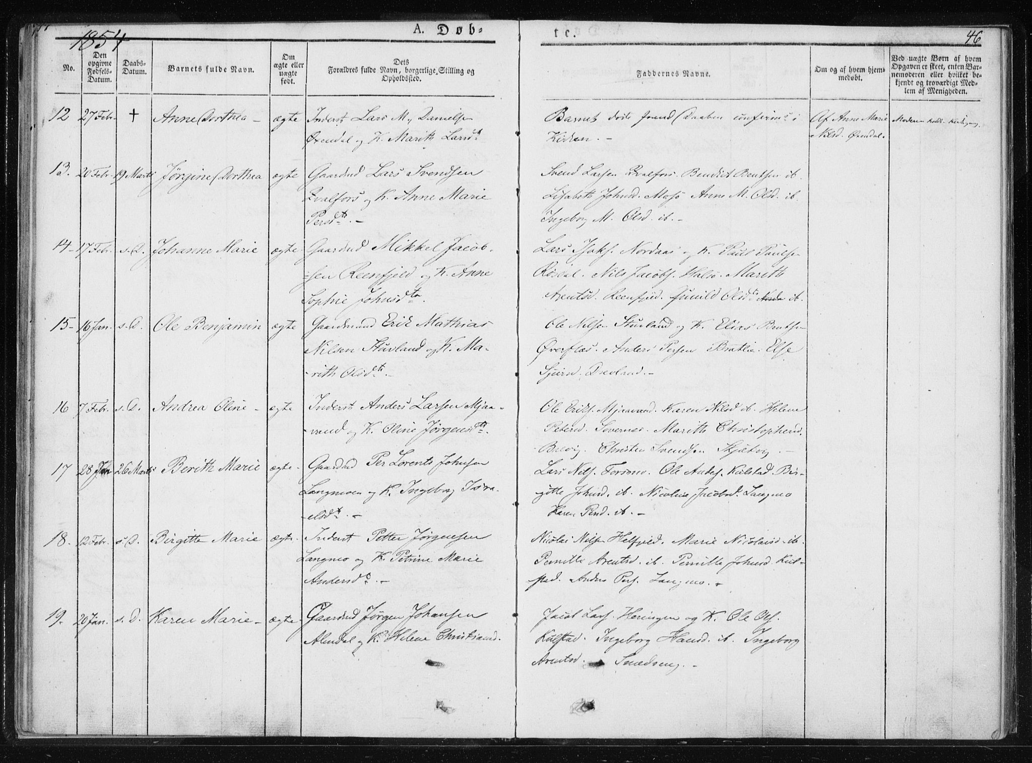 Ministerialprotokoller, klokkerbøker og fødselsregistre - Nordland, AV/SAT-A-1459/820/L0292: Ministerialbok nr. 820A13, 1851-1854, s. 46