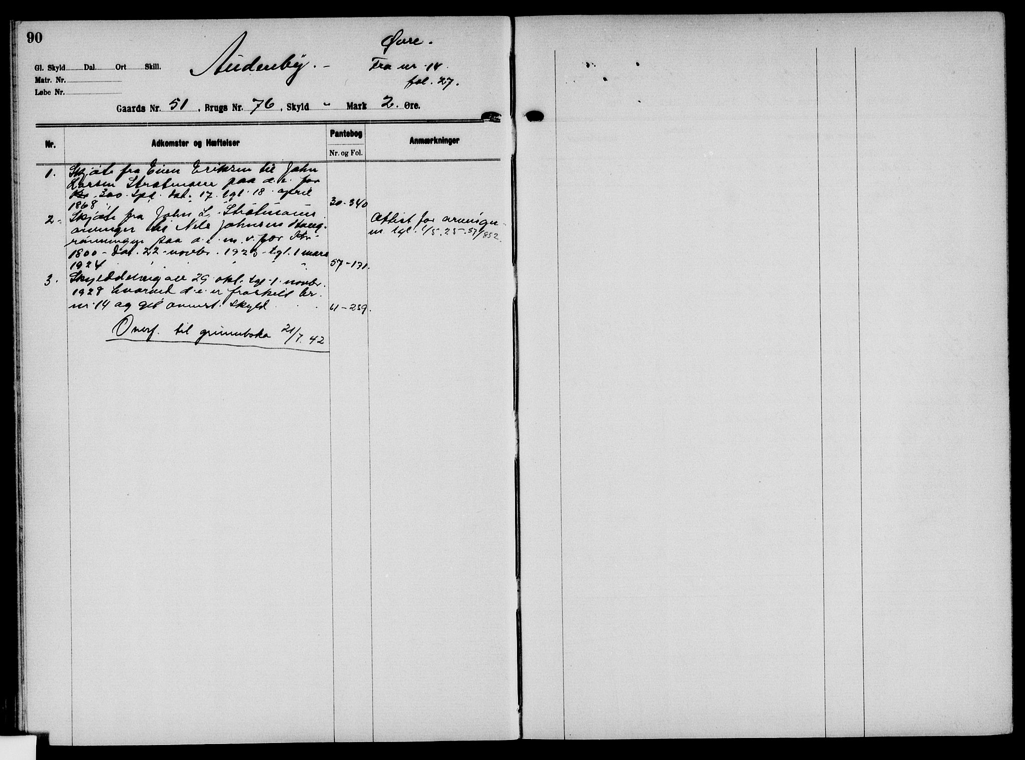 Solør tingrett, AV/SAH-TING-008/H/Ha/Hak/L0004: Panteregister nr. IV, 1900-1935, s. 90