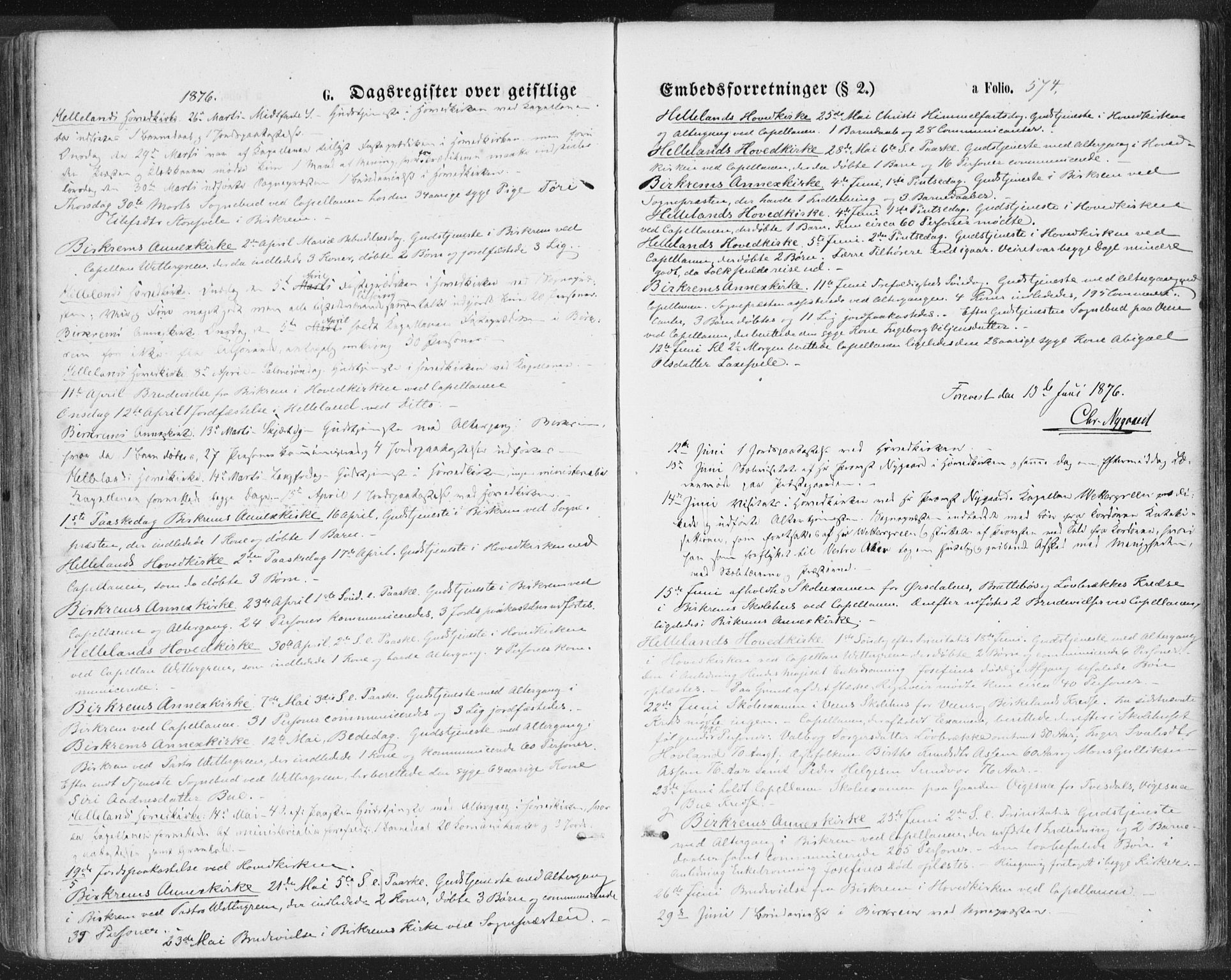 Helleland sokneprestkontor, SAST/A-101810: Ministerialbok nr. A 7.2, 1863-1886, s. 574