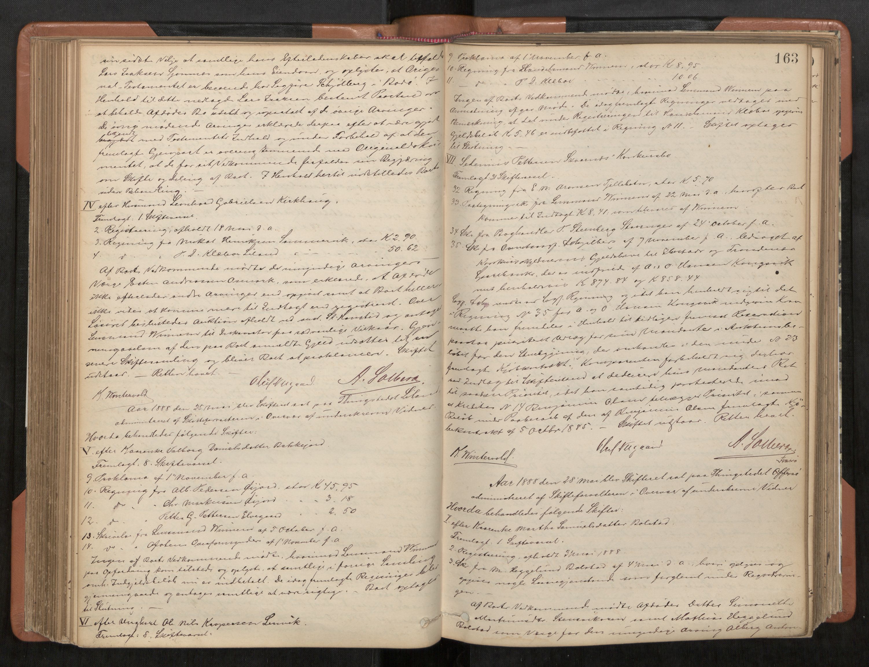 Steigen og Ofoten sorenskriveri, AV/SAT-A-0030/1/3/3B/L0001: Skiftebehandlingsprotokoll, 1879-1901, s. 163