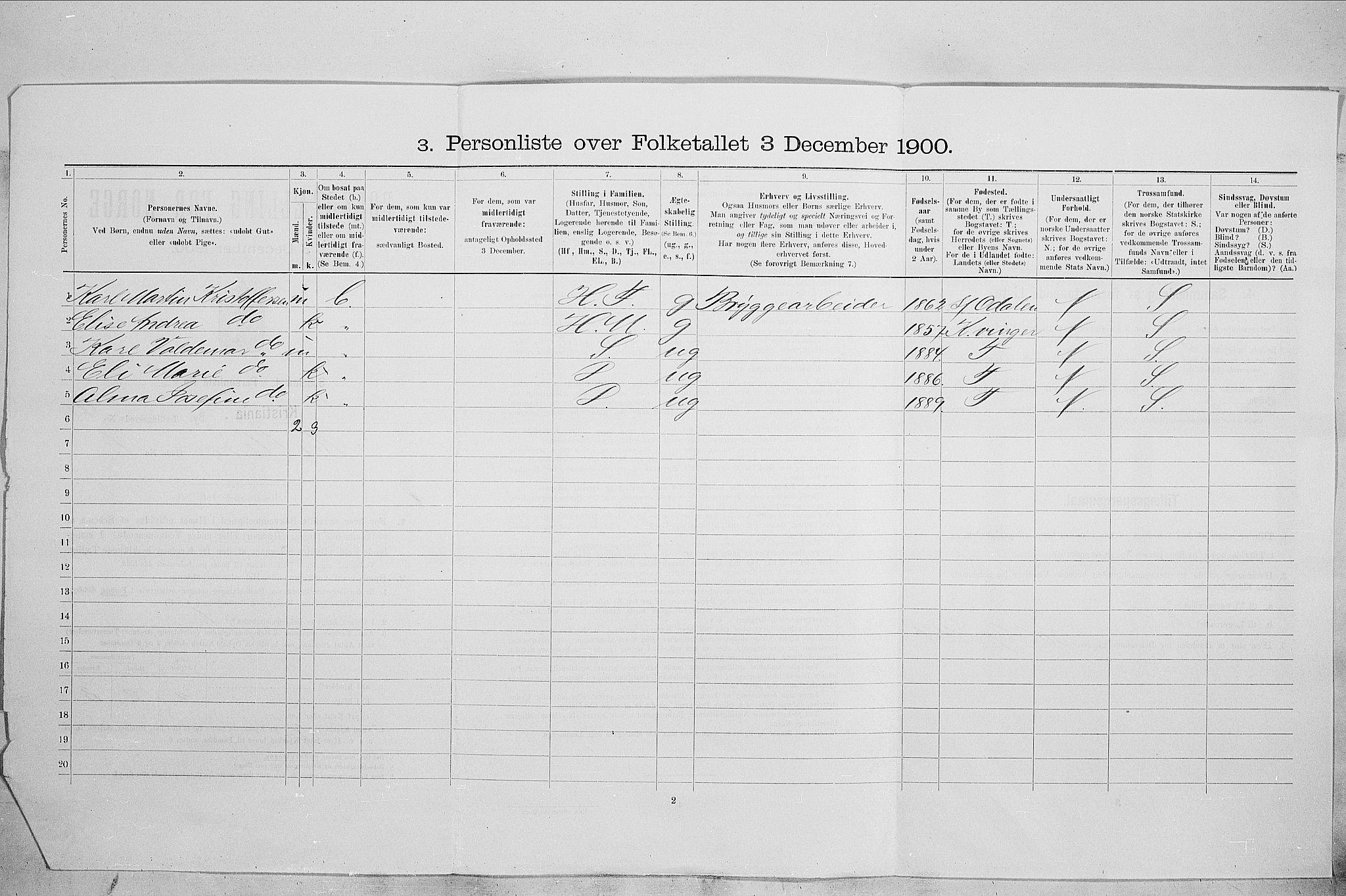 SAO, Folketelling 1900 for 0301 Kristiania kjøpstad, 1900, s. 59024