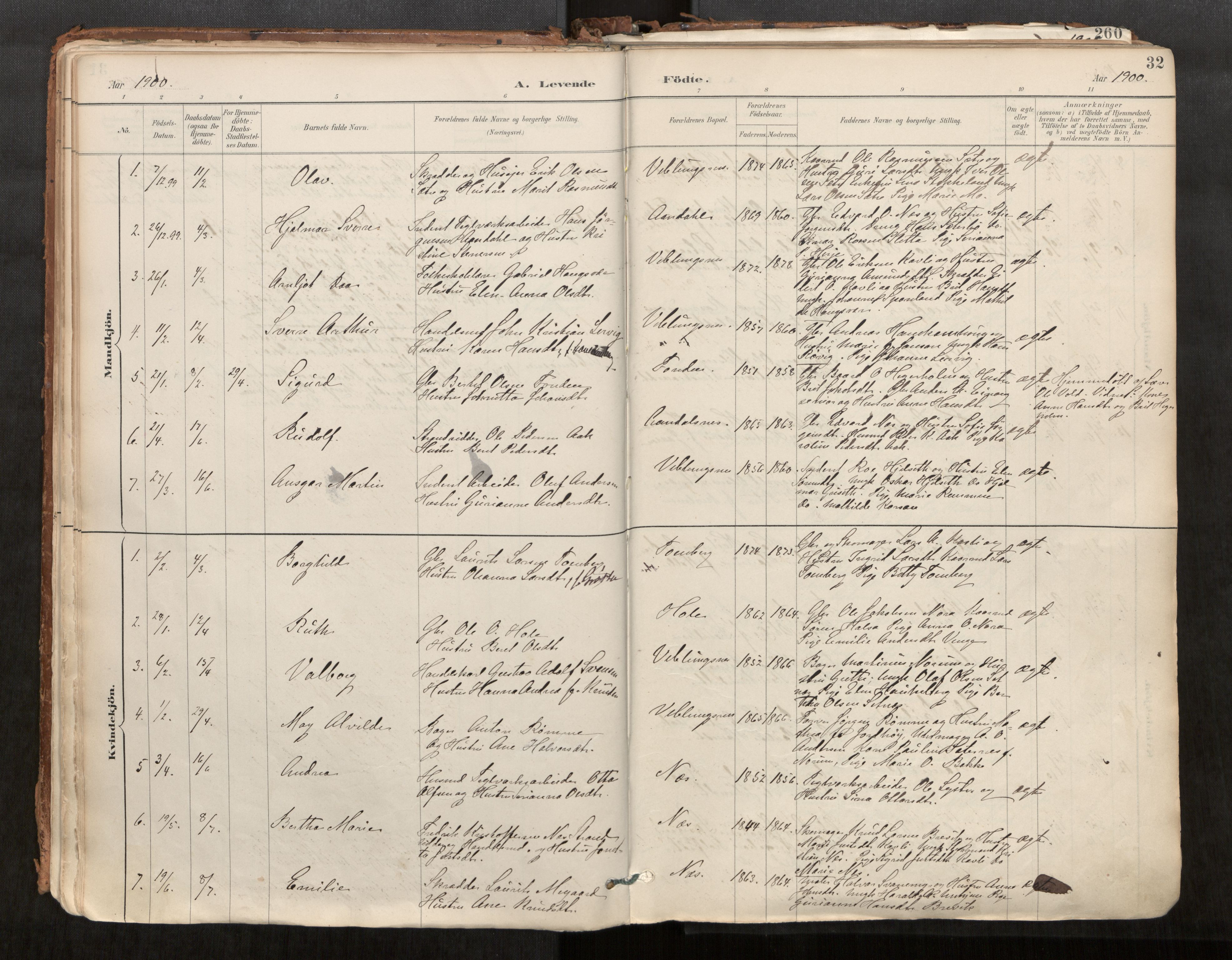 Ministerialprotokoller, klokkerbøker og fødselsregistre - Møre og Romsdal, AV/SAT-A-1454/544/L0585: Ministerialbok nr. 544A06, 1887-1924, s. 32