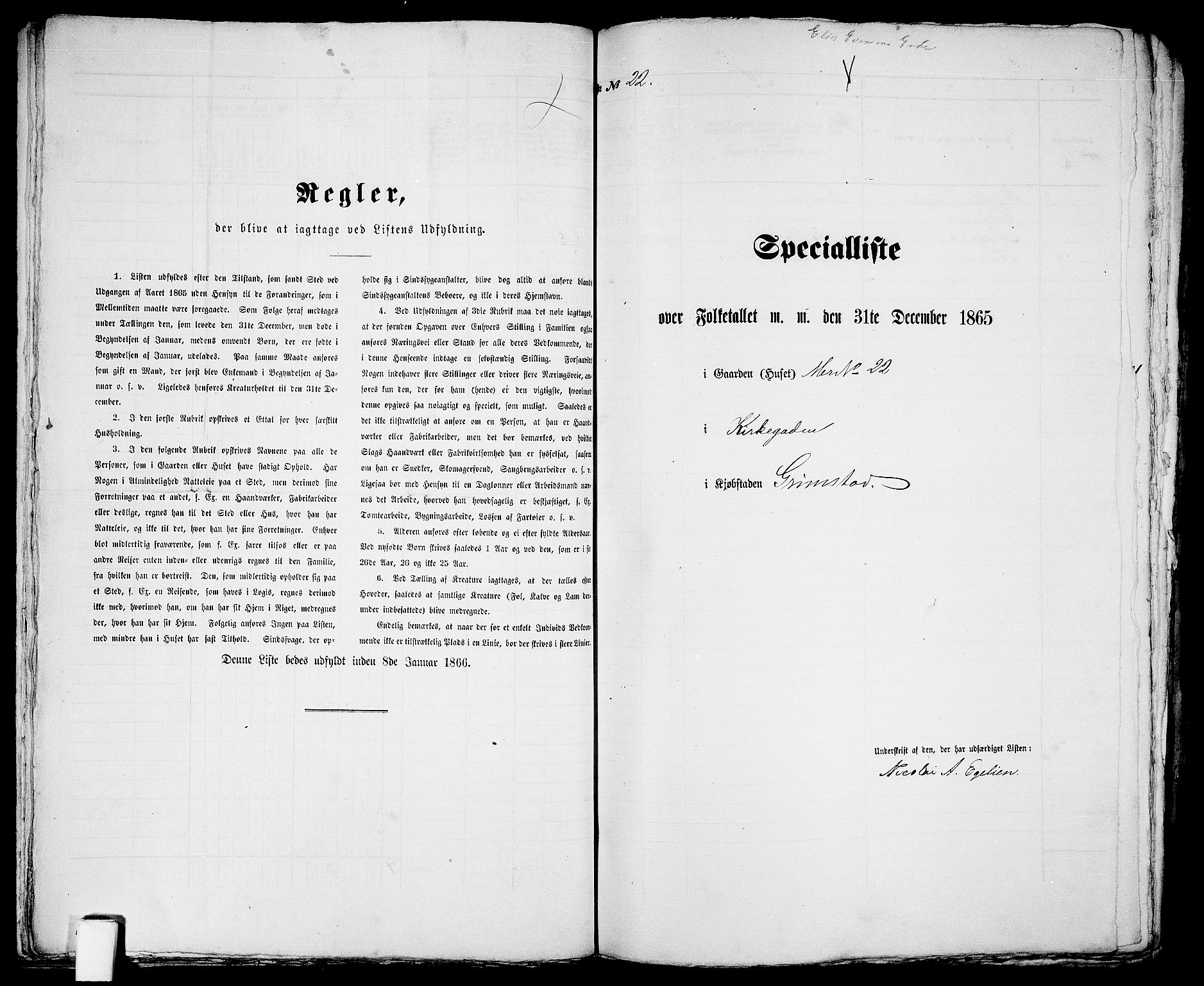 RA, Folketelling 1865 for 0904B Fjære prestegjeld, Grimstad kjøpstad, 1865, s. 50