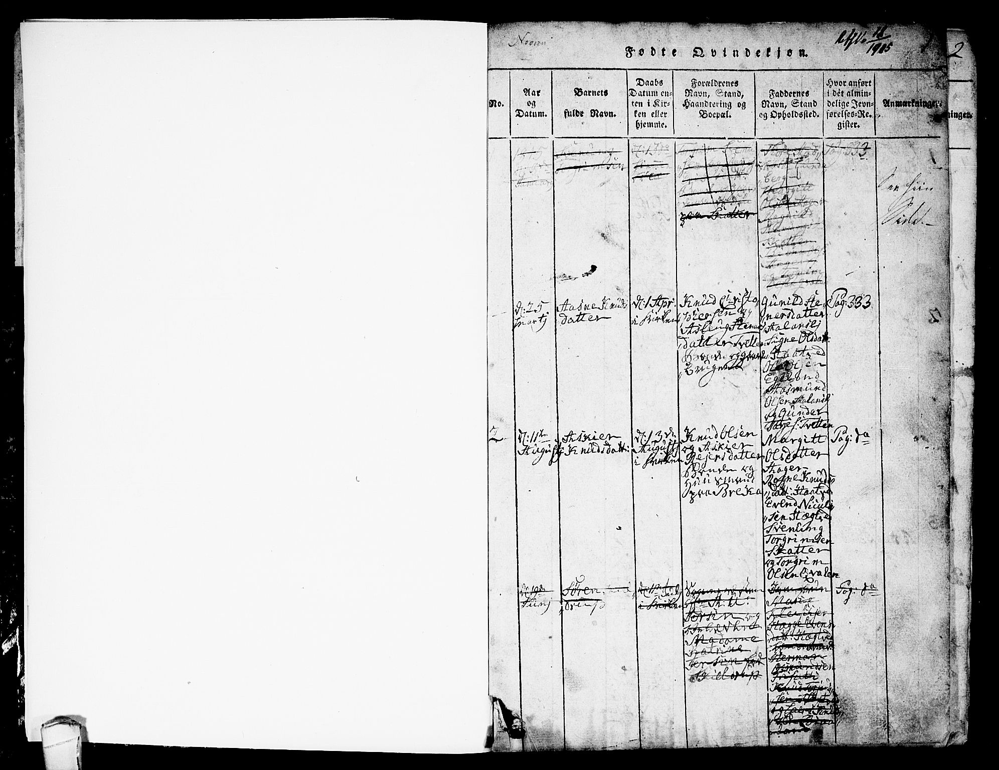 Lårdal kirkebøker, SAKO/A-284/G/Ga/L0001: Klokkerbok nr. I 1, 1815-1861, s. 1