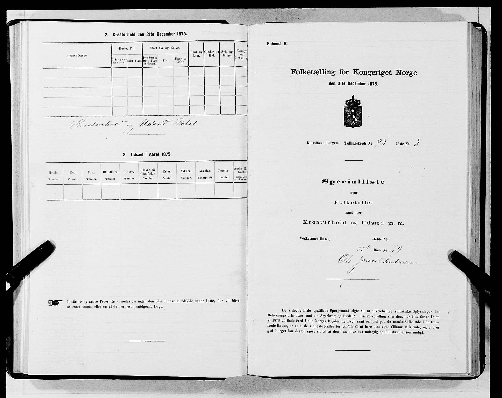 SAB, Folketelling 1875 for 1301 Bergen kjøpstad, 1875, s. 5001