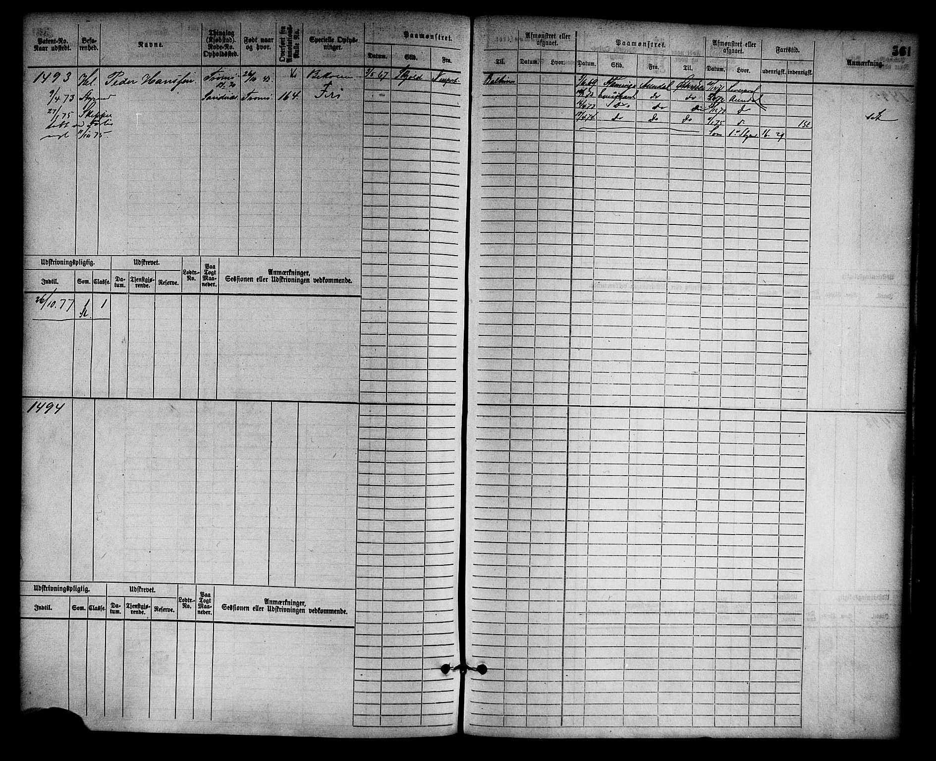 Arendal mønstringskrets, AV/SAK-2031-0012/F/Fb/L0011: Hovedrulle nr 775-1528, S-9, 1868-1885, s. 369