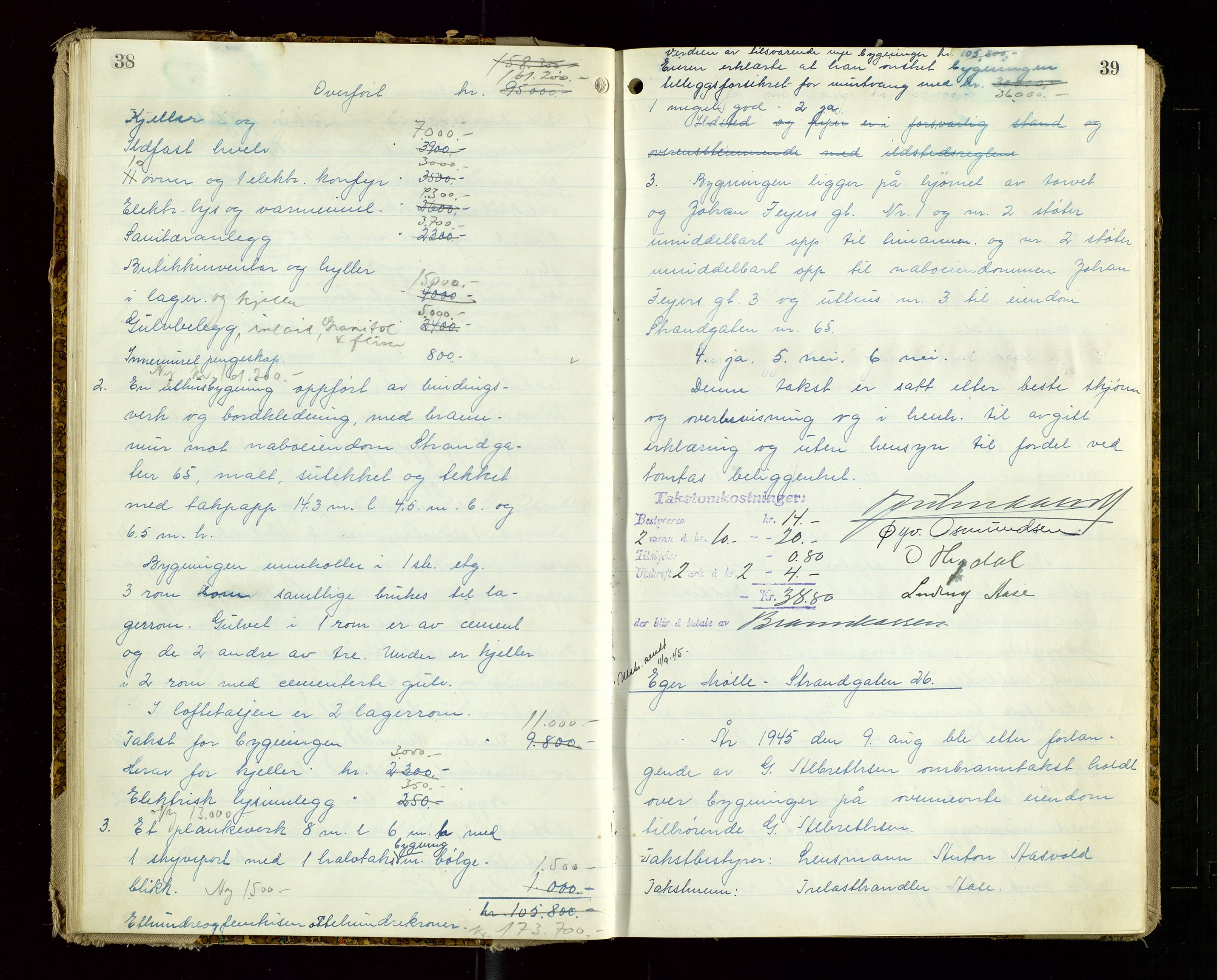 Eigersund lensmannskontor, AV/SAST-A-100171/God/L0013: "Branntakstprotokoll", 1944-1951, s. 38-39