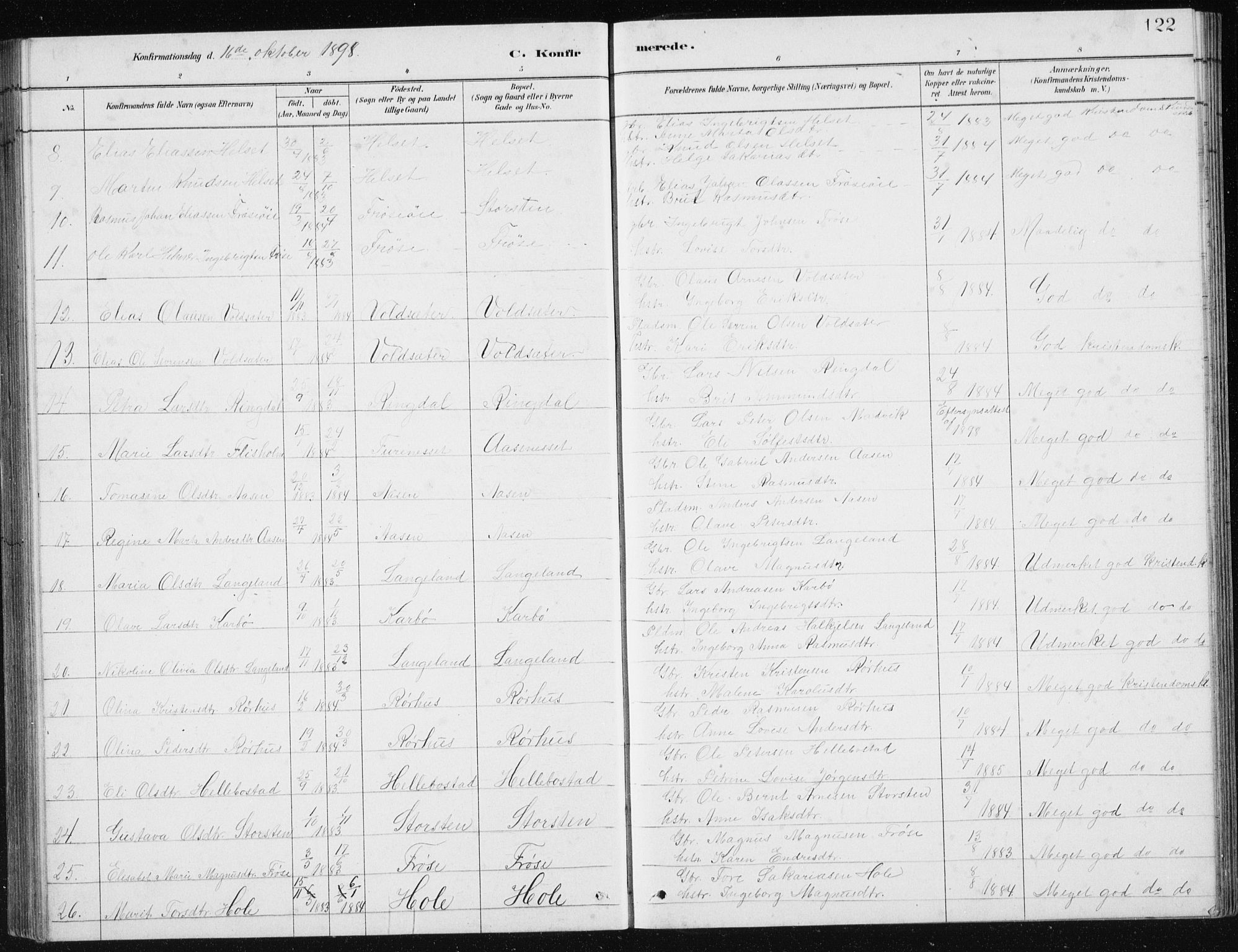 Ministerialprotokoller, klokkerbøker og fødselsregistre - Møre og Romsdal, AV/SAT-A-1454/517/L0230: Klokkerbok nr. 517C03, 1879-1912, s. 122