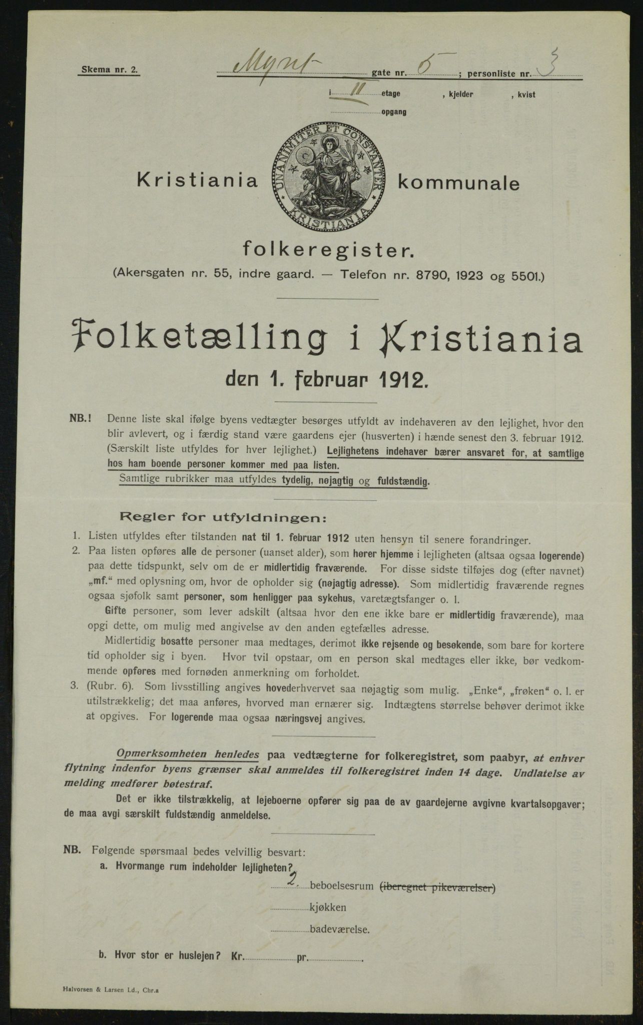 OBA, Kommunal folketelling 1.2.1912 for Kristiania, 1912, s. 68933