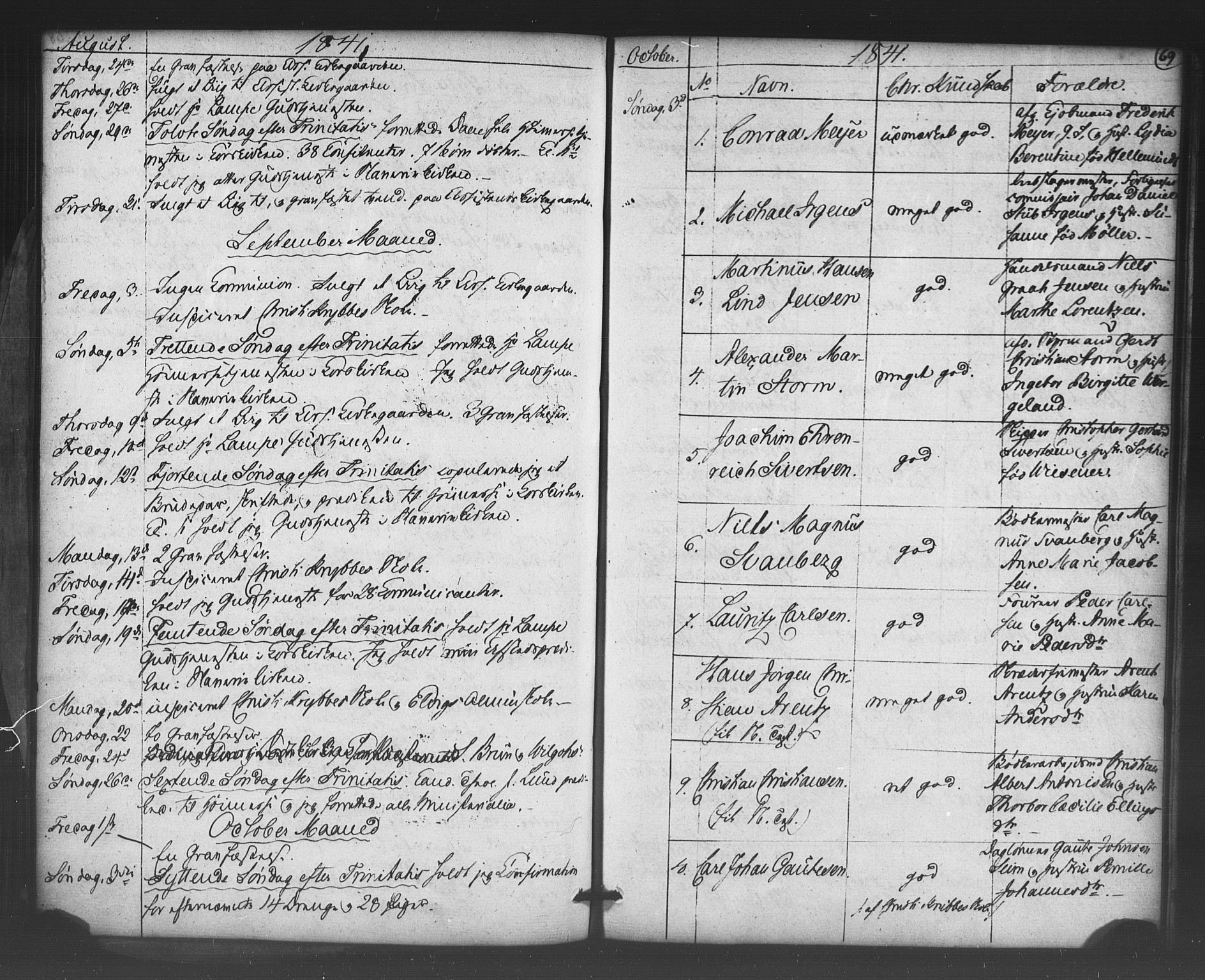 Korskirken sokneprestembete, AV/SAB-A-76101/H/Haa/L0066: Residerende kapellans bok nr. A 1, 1826-1843, s. 69