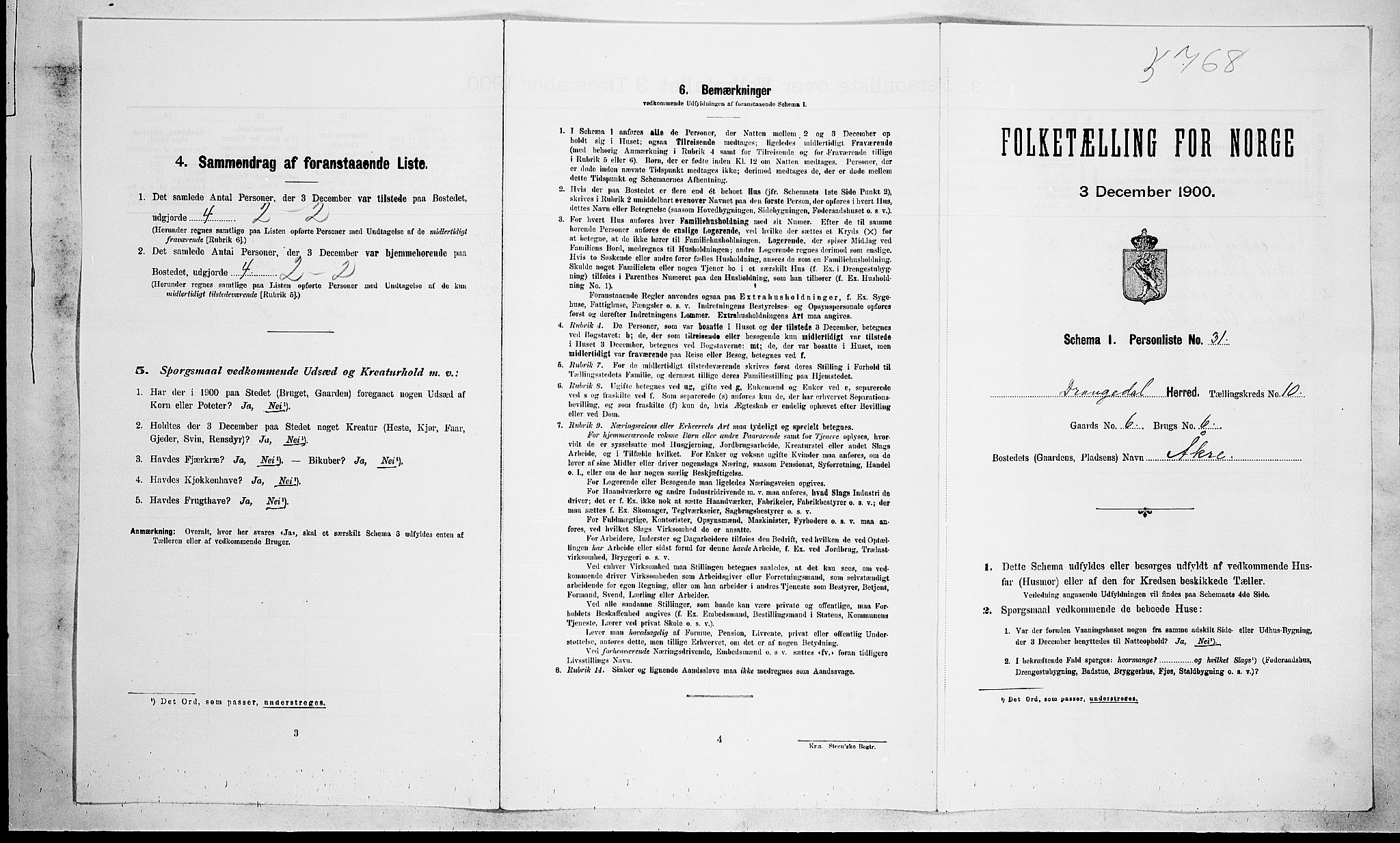 SAKO, Folketelling 1900 for 0817 Drangedal herred, 1900, s. 813