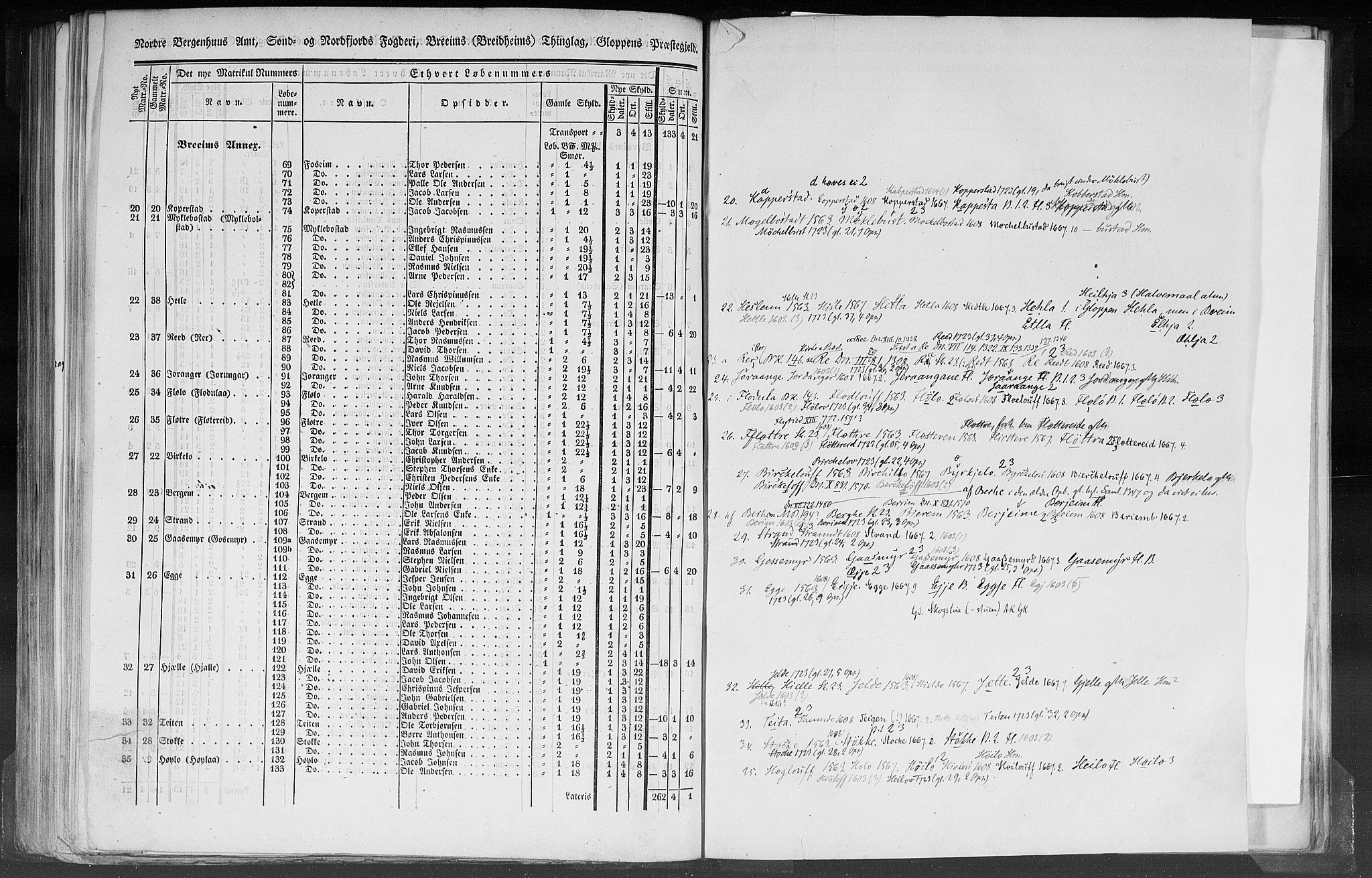 Rygh, AV/RA-PA-0034/F/Fb/L0012: Matrikkelen for 1838 - Nordre Bergenhus amt (Sogn og Fjordane fylke), 1838