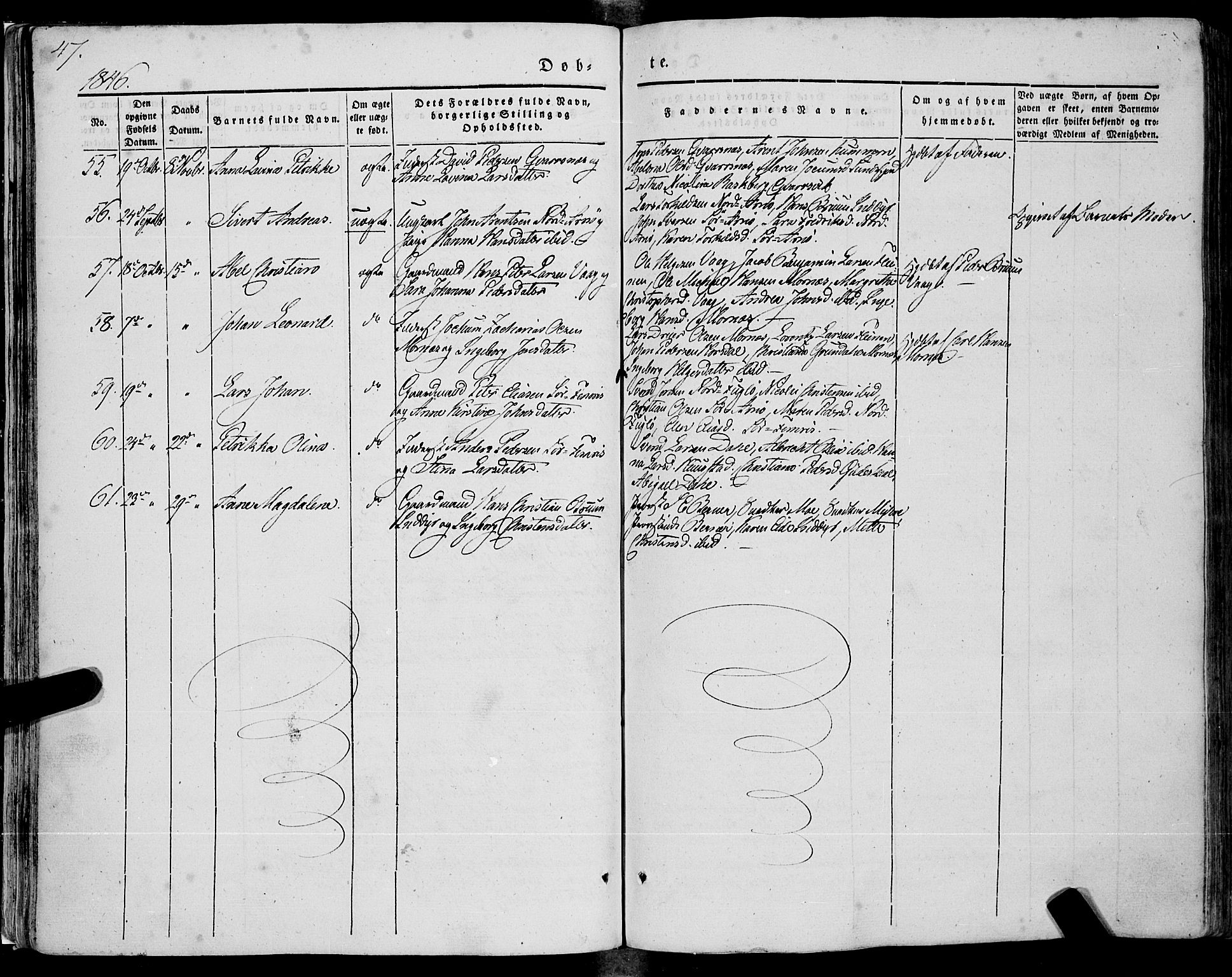 Ministerialprotokoller, klokkerbøker og fødselsregistre - Nordland, SAT/A-1459/805/L0097: Ministerialbok nr. 805A04, 1837-1861, s. 47