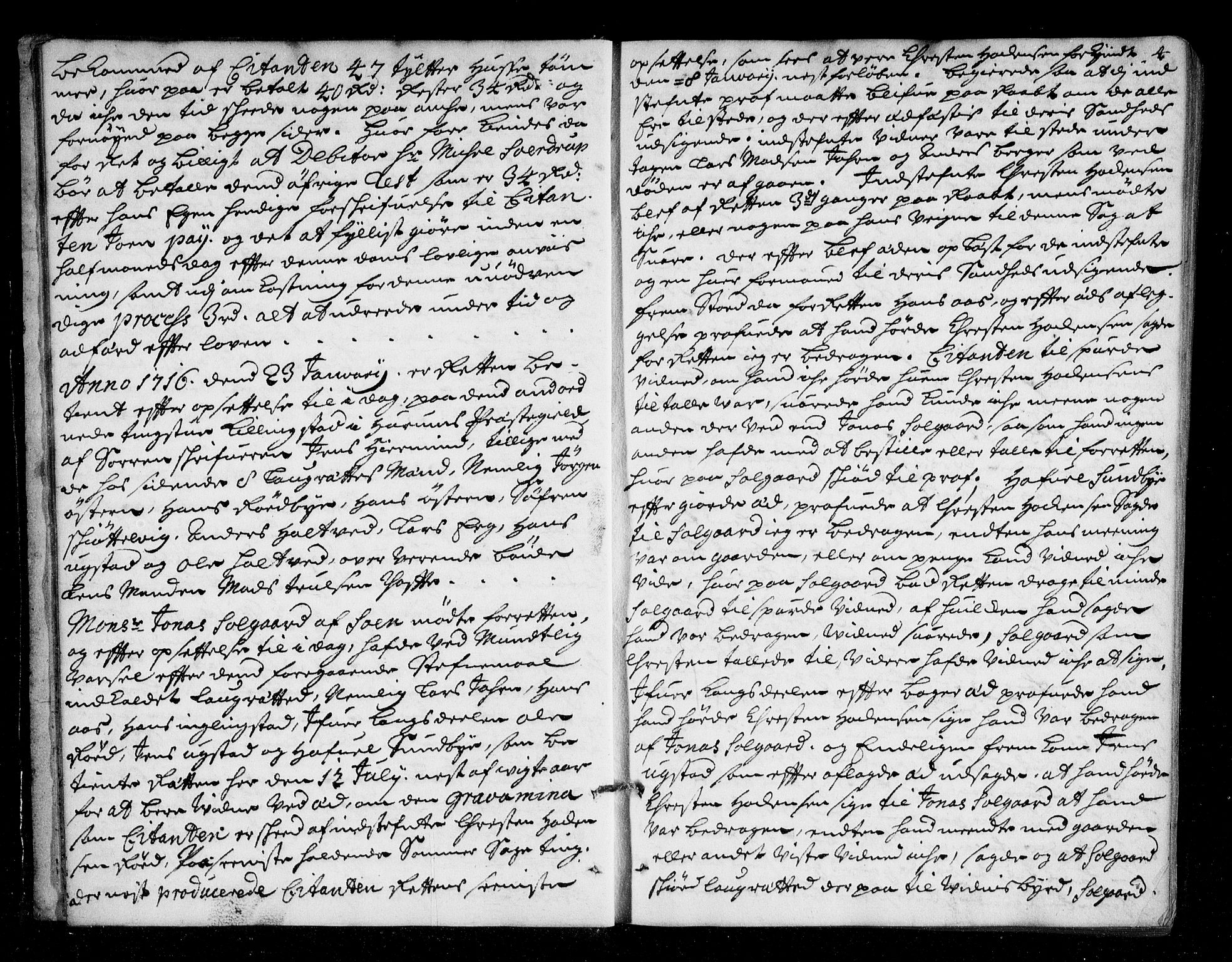 Lier, Røyken og Hurum sorenskriveri, AV/SAKO-A-89/F/Fa/L0044: Tingbok, 1716-1721, s. 4