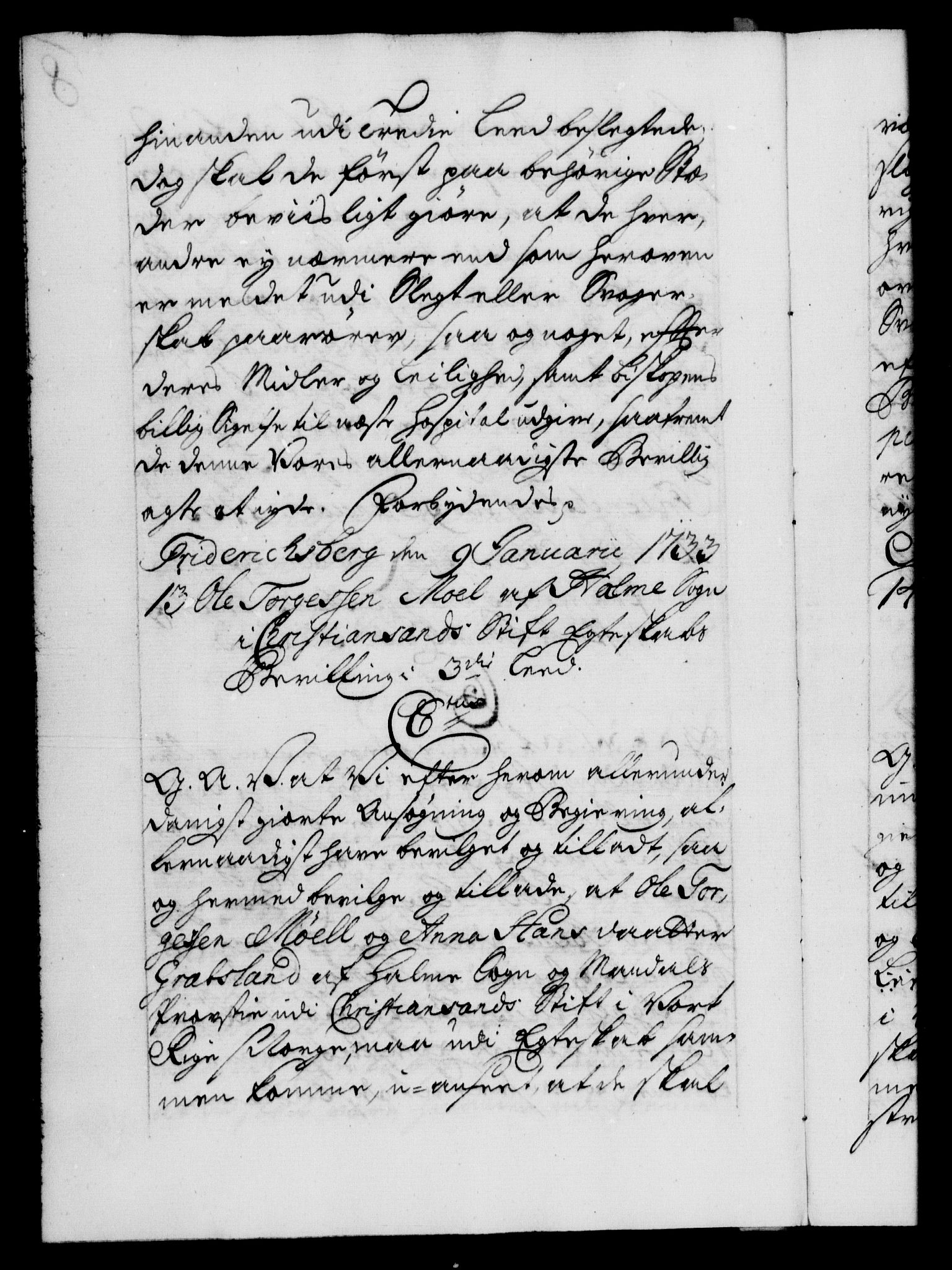 Danske Kanselli 1572-1799, AV/RA-EA-3023/F/Fc/Fca/Fcaa/L0028: Norske registre, 1733-1734, s. 8b