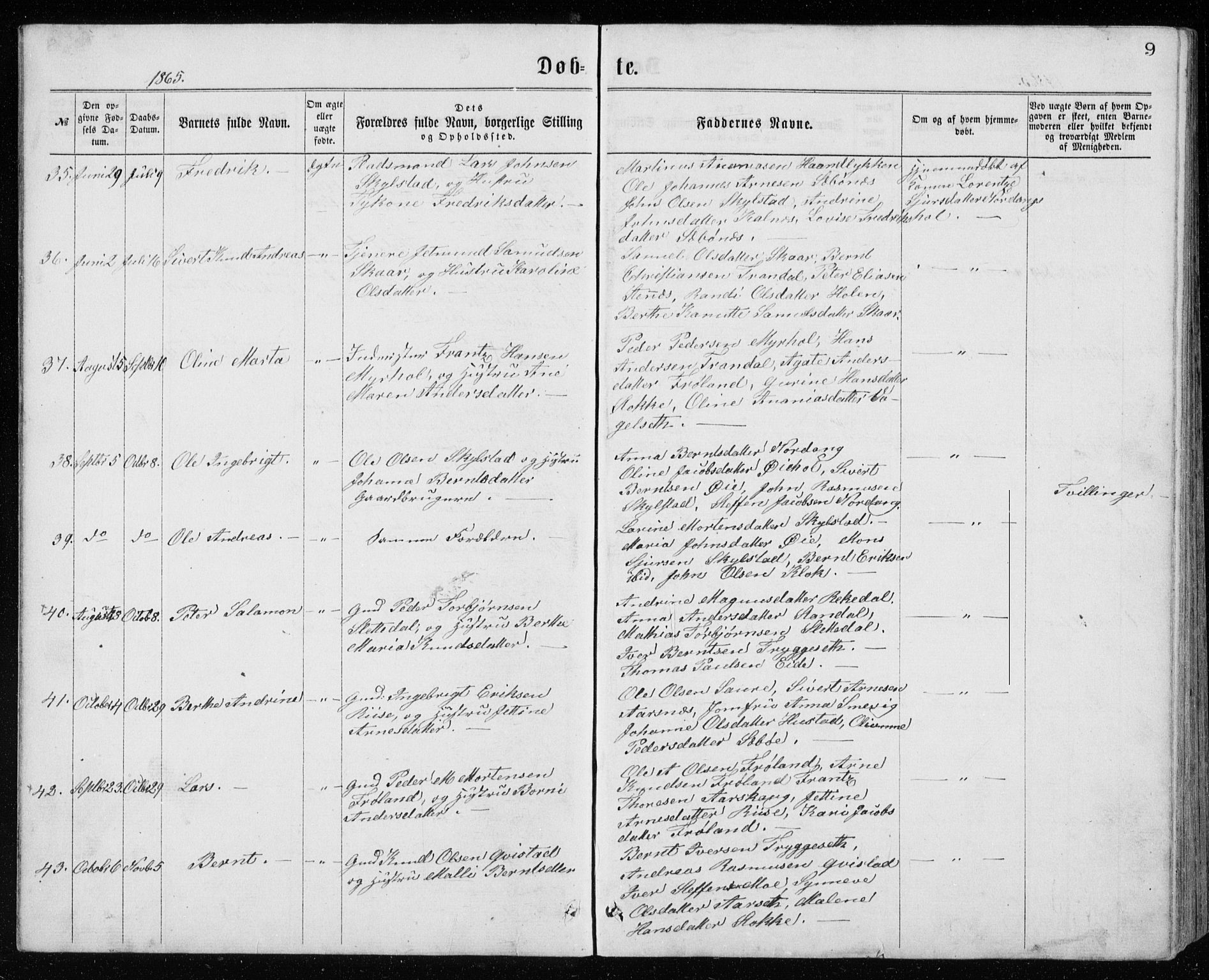 Ministerialprotokoller, klokkerbøker og fødselsregistre - Møre og Romsdal, AV/SAT-A-1454/515/L0214: Klokkerbok nr. 515C01, 1865-1883, s. 9