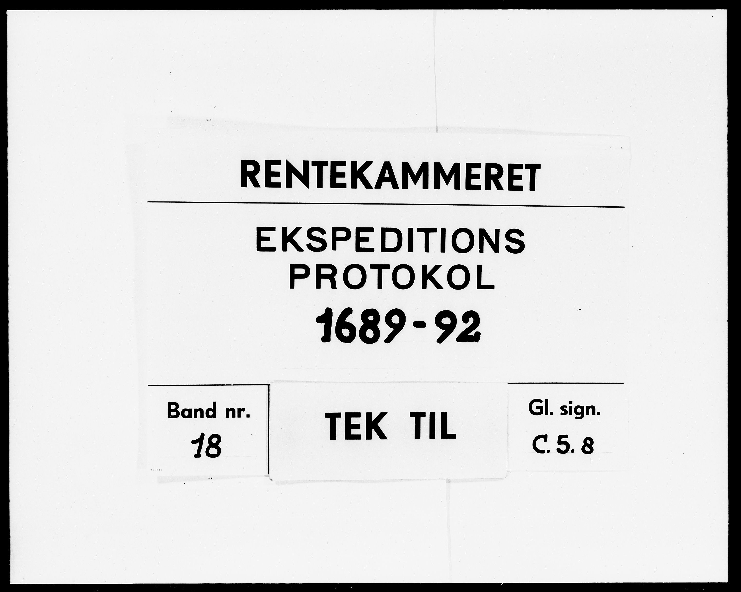 Rentekammeret Skatkammeret, Danske Sekretariat (1660-1679) / Rentekammeret Danske Afdeling, Kammerkancelliet (1679-1771), DRA/A-0007/-/2212-08: Ekspeditionsprotokol, 1689-1692