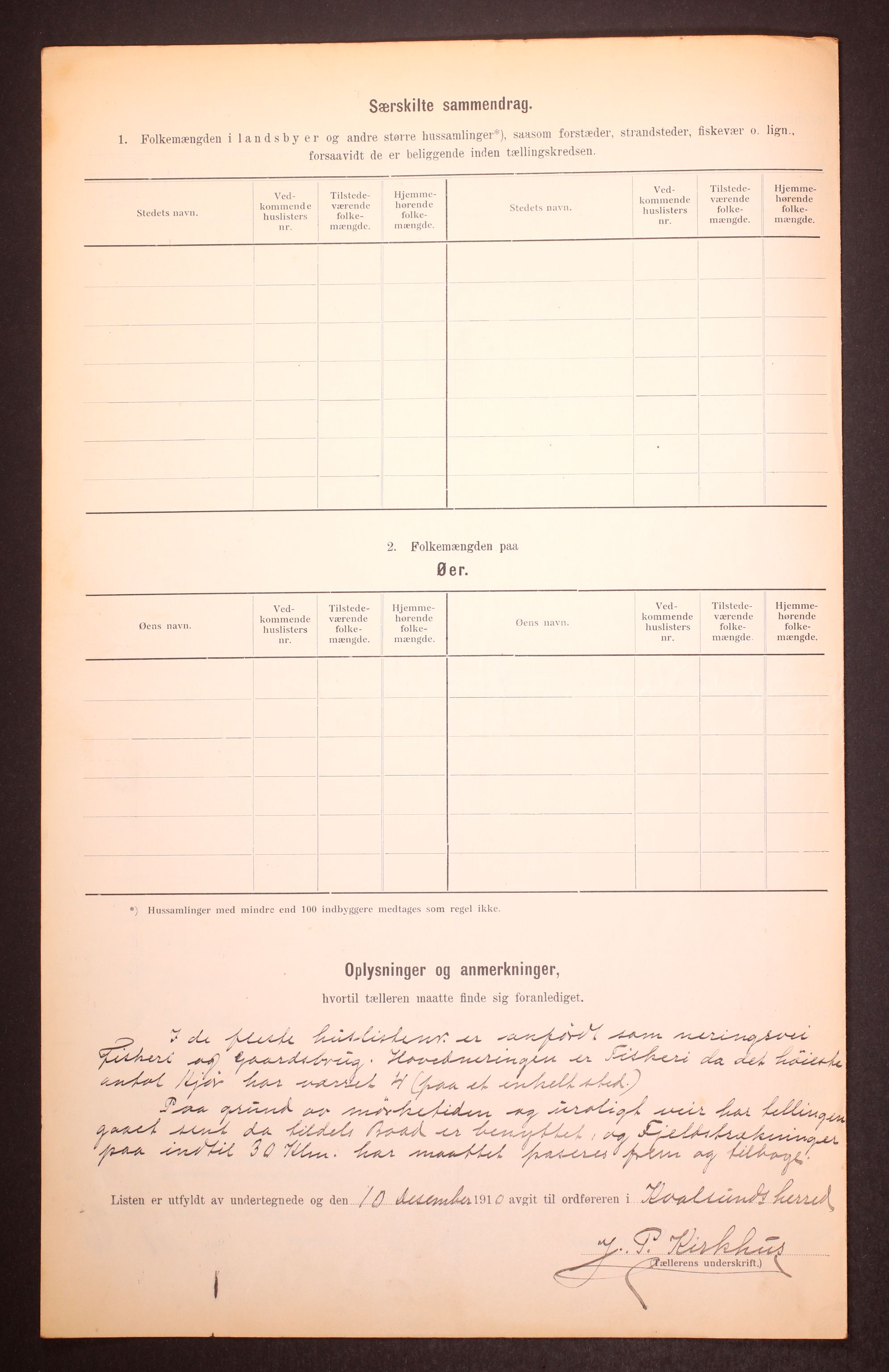 RA, Folketelling 1910 for 2017 Kvalsund herred, 1910, s. 12